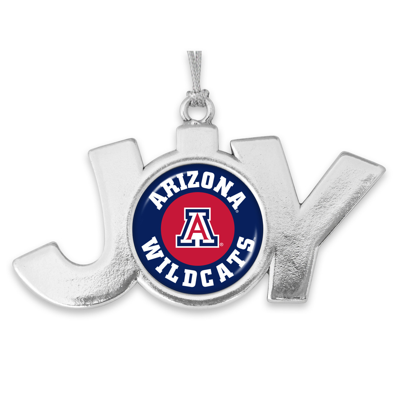 Arizona Wildcats Christmas Ornament- Joy with Circle Team Logo