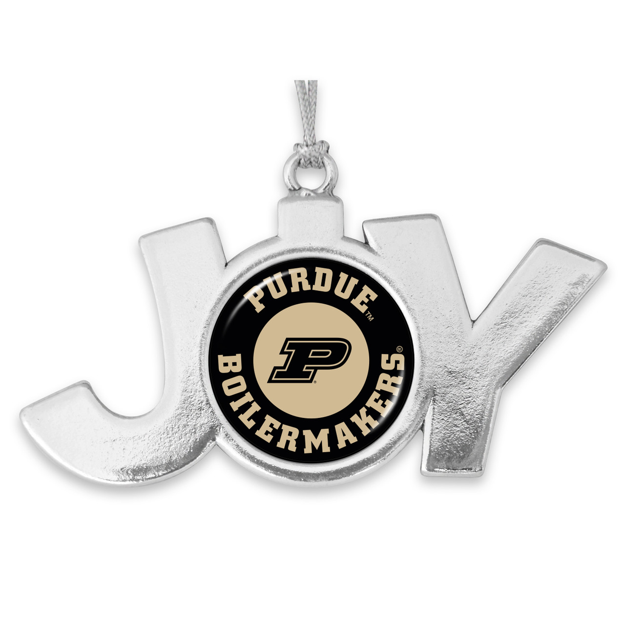 Purdue Boilermakers Christmas Ornament- Joy with Circle Team Logo