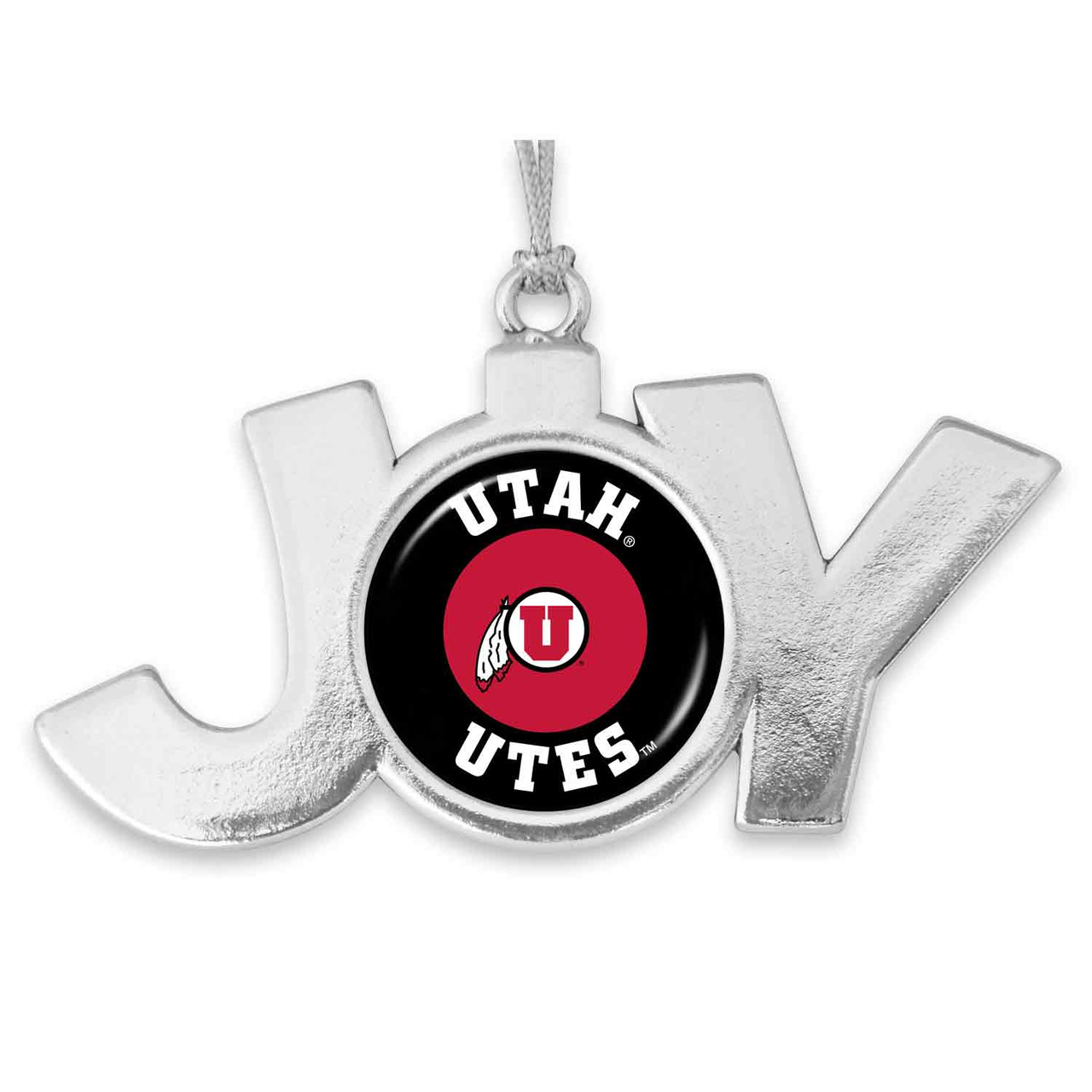 Utah Utes Christmas Ornament- Joy with Circle Team Logo