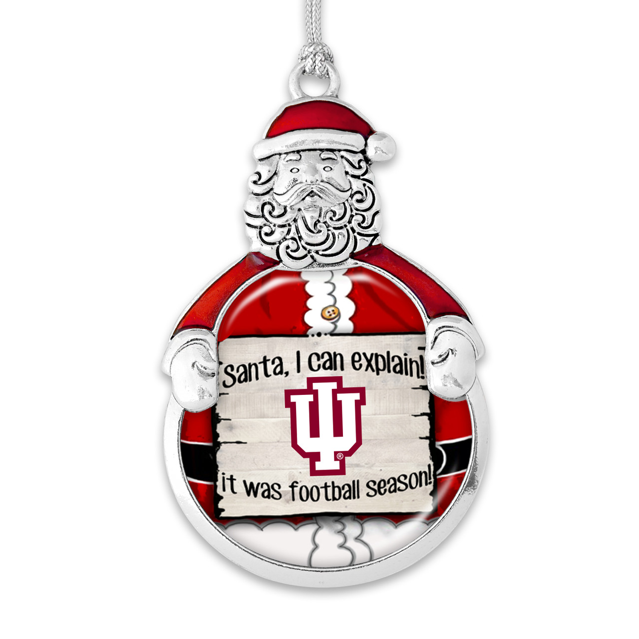 Indiana Hoosiers Christmas Ornament- Santa,... Its Football Season