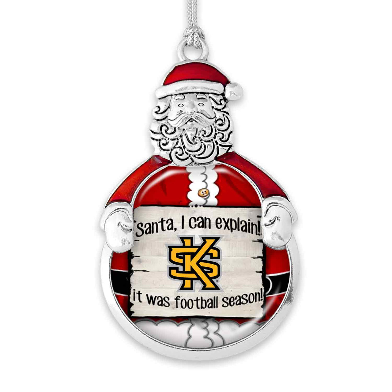 Kennesaw State Owls Christmas Ornament- Santa,... Its Football Season