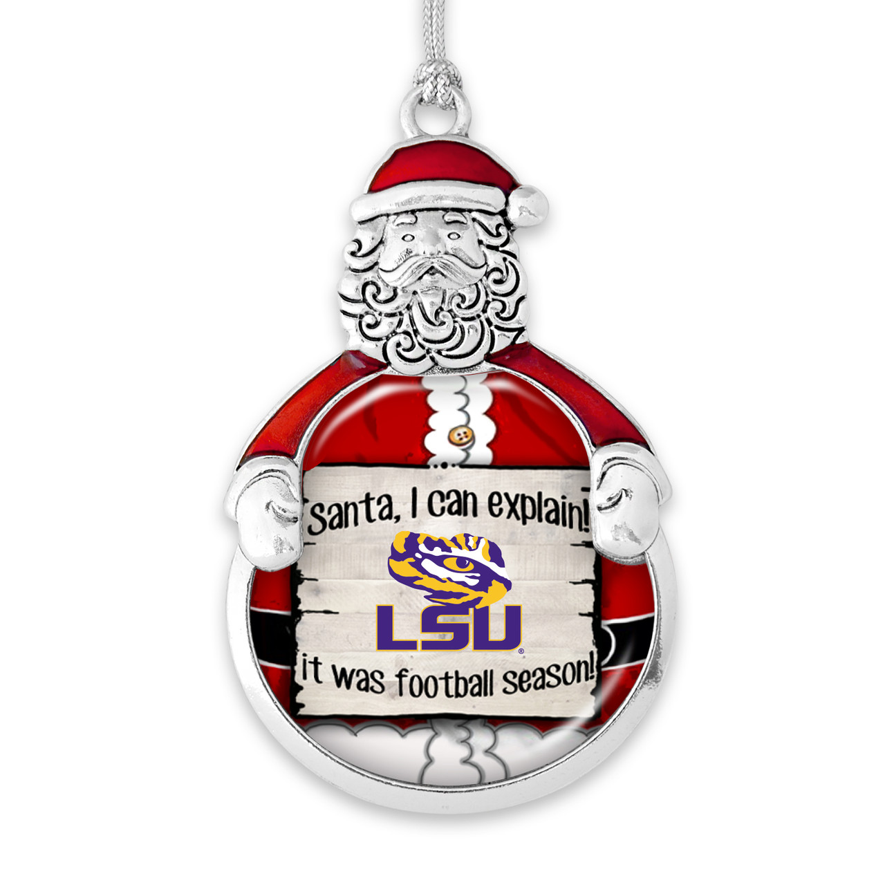 LSU Tigers Christmas Ornament- Santa,... Its Football Season