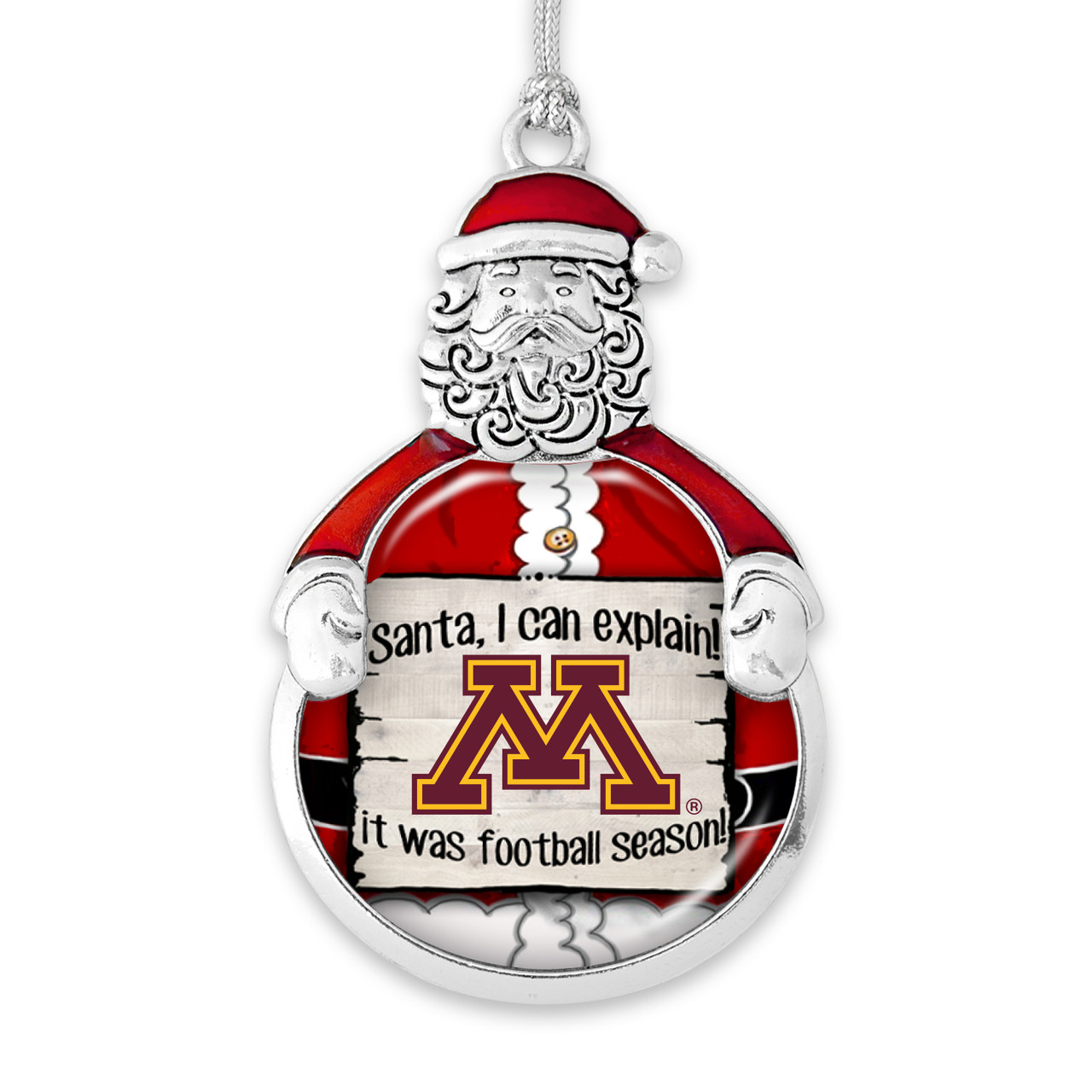 Minnesota Golden Gophers Christmas Ornament- Santa,... Its Football Season