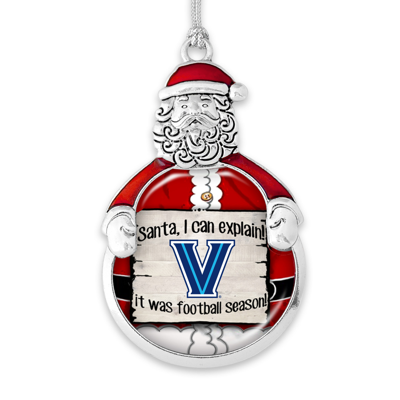 Villanova Wildcats Christmas Ornament- Santa,... Its Football Season