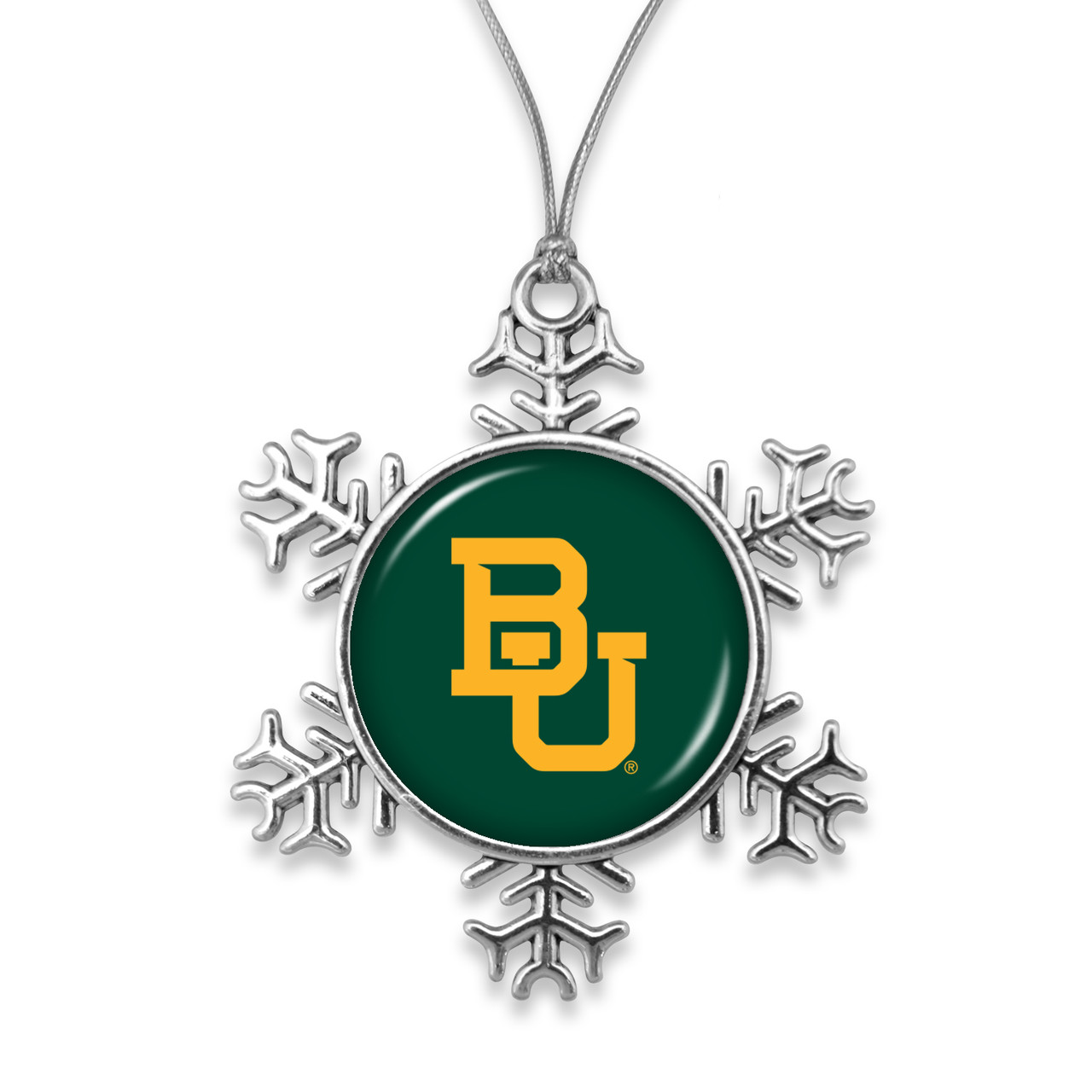 Baylor Bears Christmas Ornament- Snowflake with Team Logo