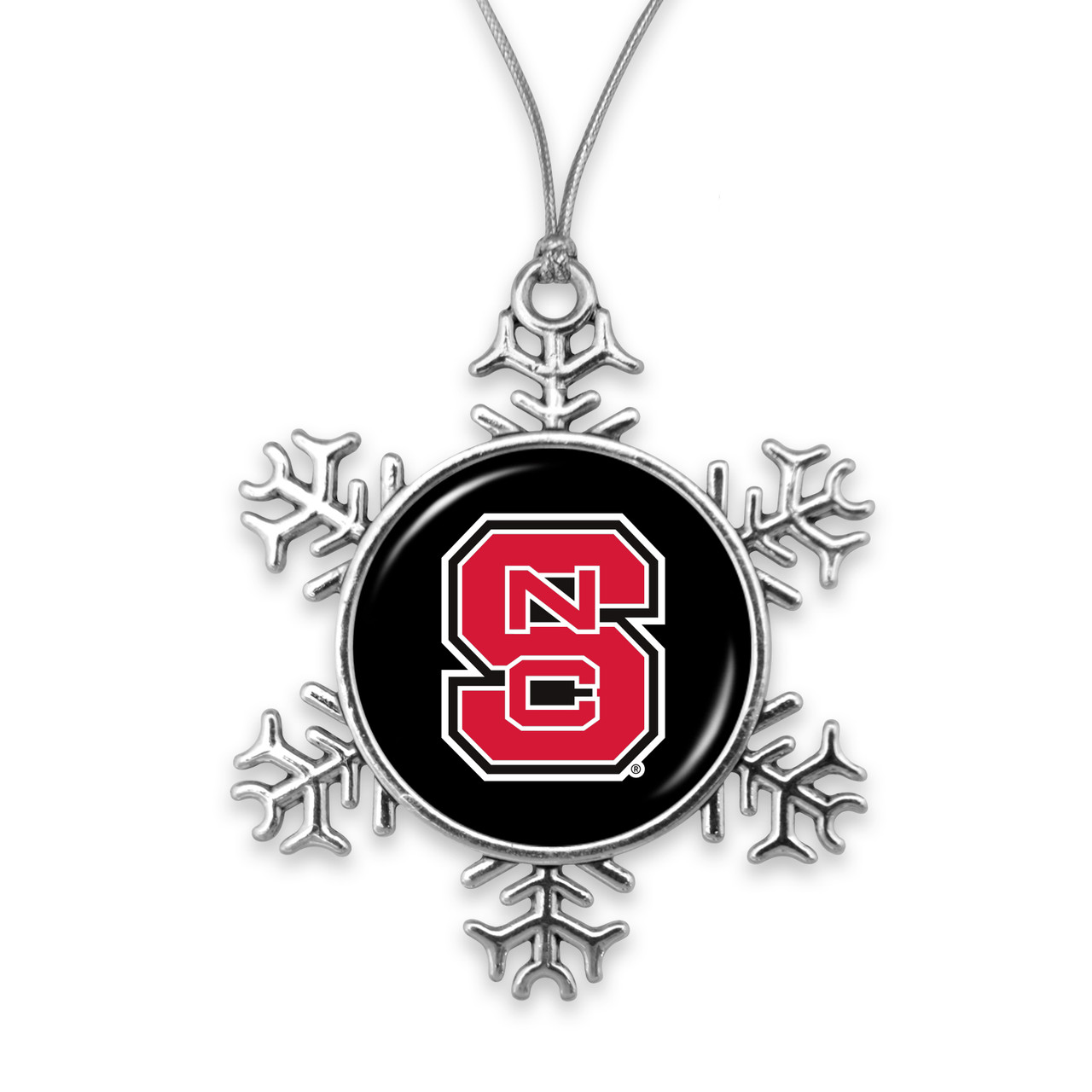 NC State Wolfpack Christmas Ornament- Snowflake with Team Logo