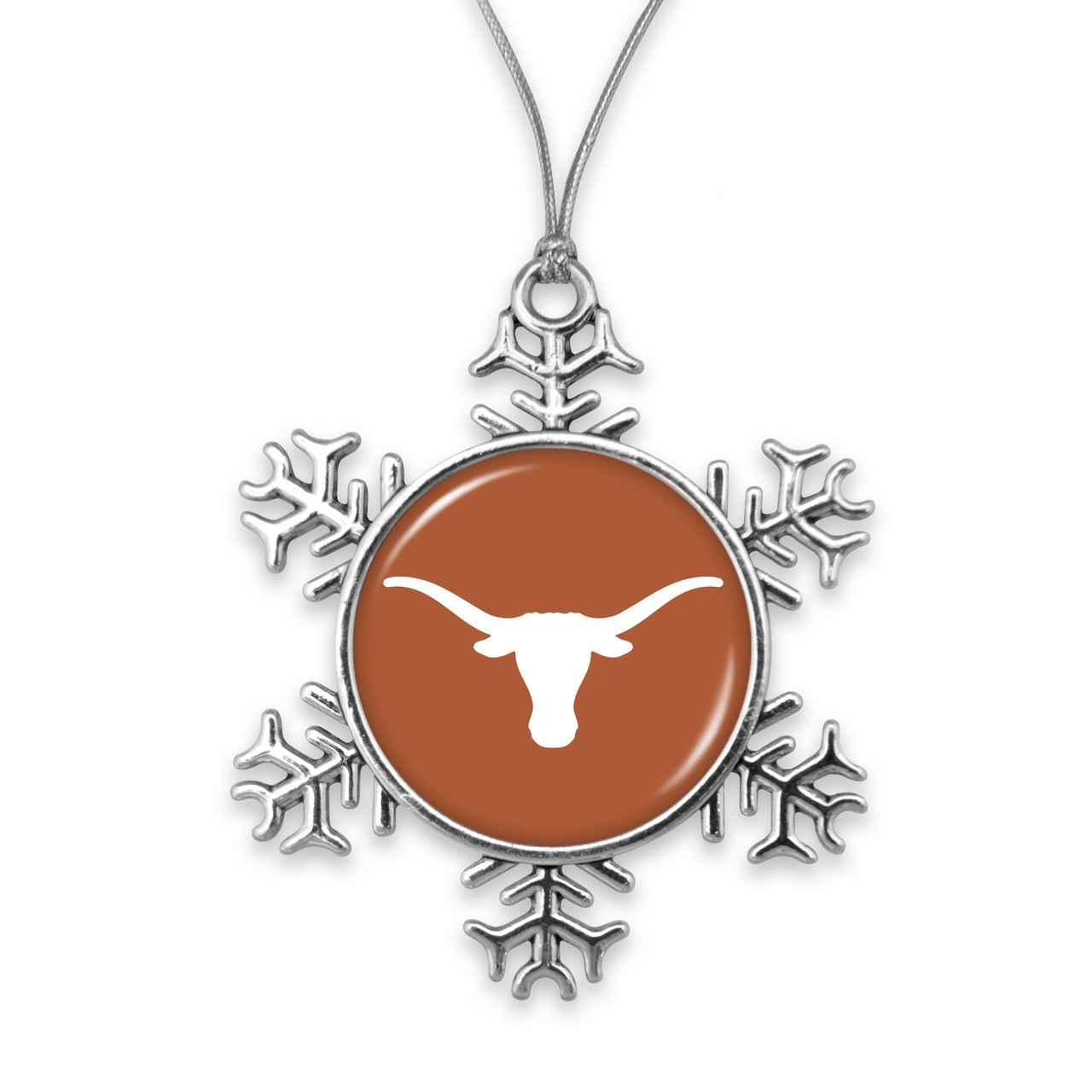 Texas Longhorns Christmas Ornament- Snowflake with Team Logo