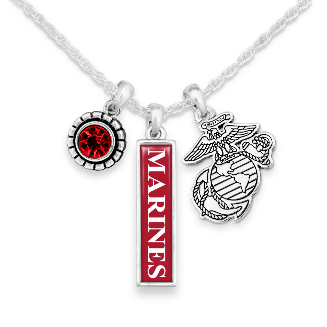 U.S. Marines® Necklace- Triple Charm- Vertical Army® U.S. Marines® Necklace- Triple Charm- Vertical Army®