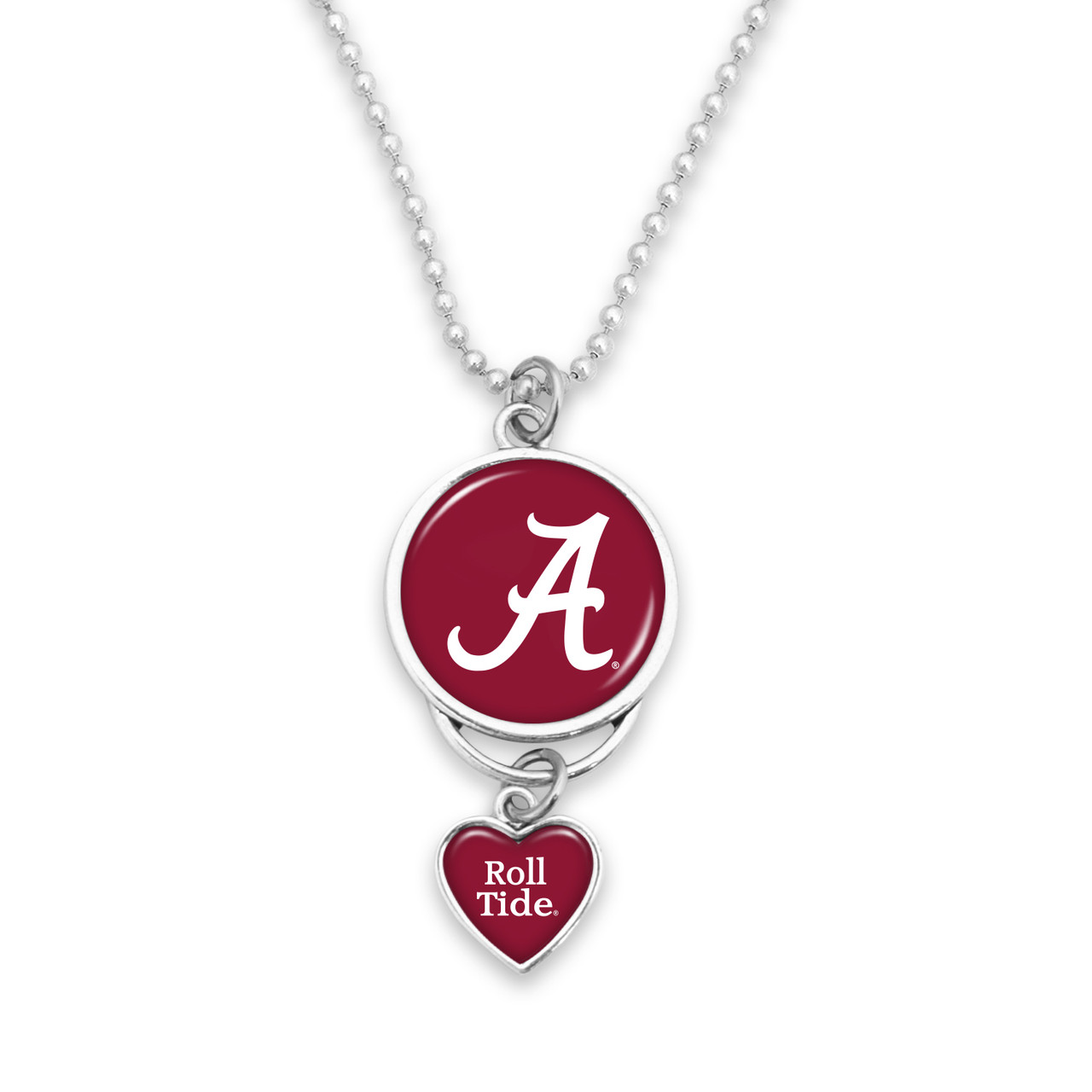 Alabama Crimson Tide Car Charm- Rear View Mirror Heart Charm and Spirit Slogan