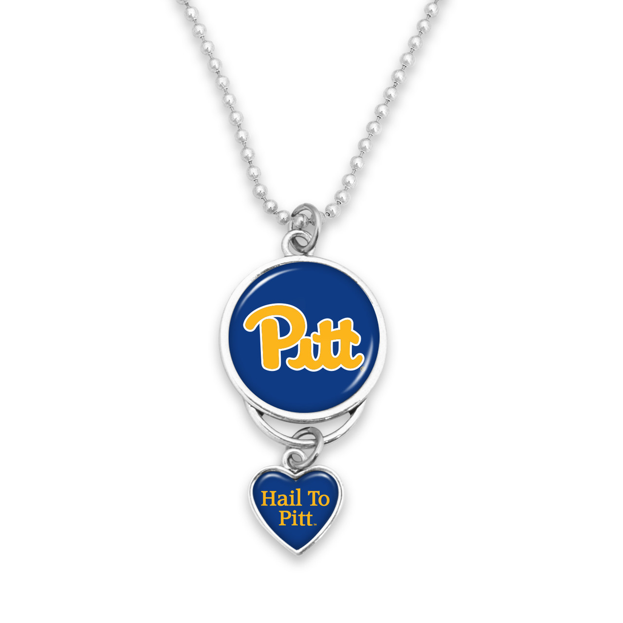 Pittsburgh Panthers Car Charm- Rear View Mirror Heart Charm and Spirit Slogan