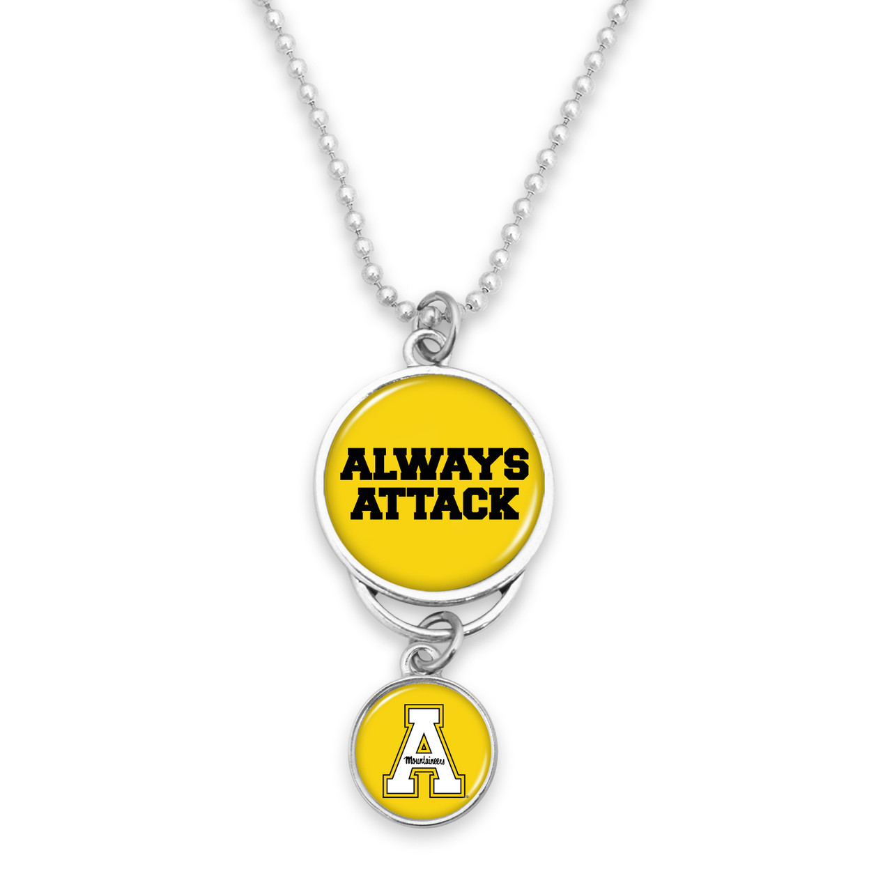 Appalachian State Mountaineers Car Charm- Rear View Mirror with Silver College Logo