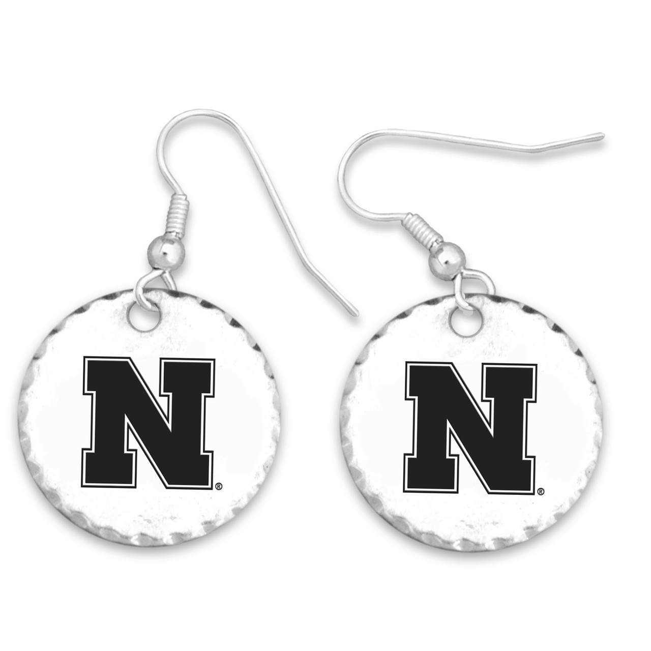 Nebraska Cornhuskers Earrings- Stamped Disk