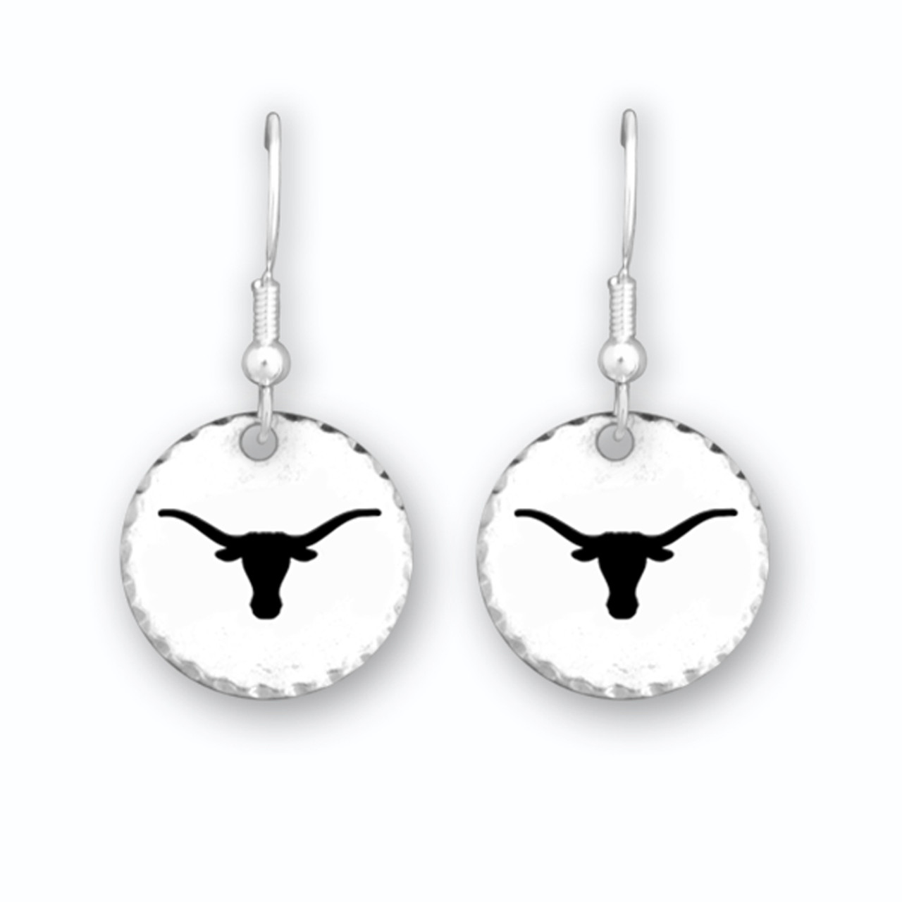 Texas Longhorns Earrings- Stamped Disk