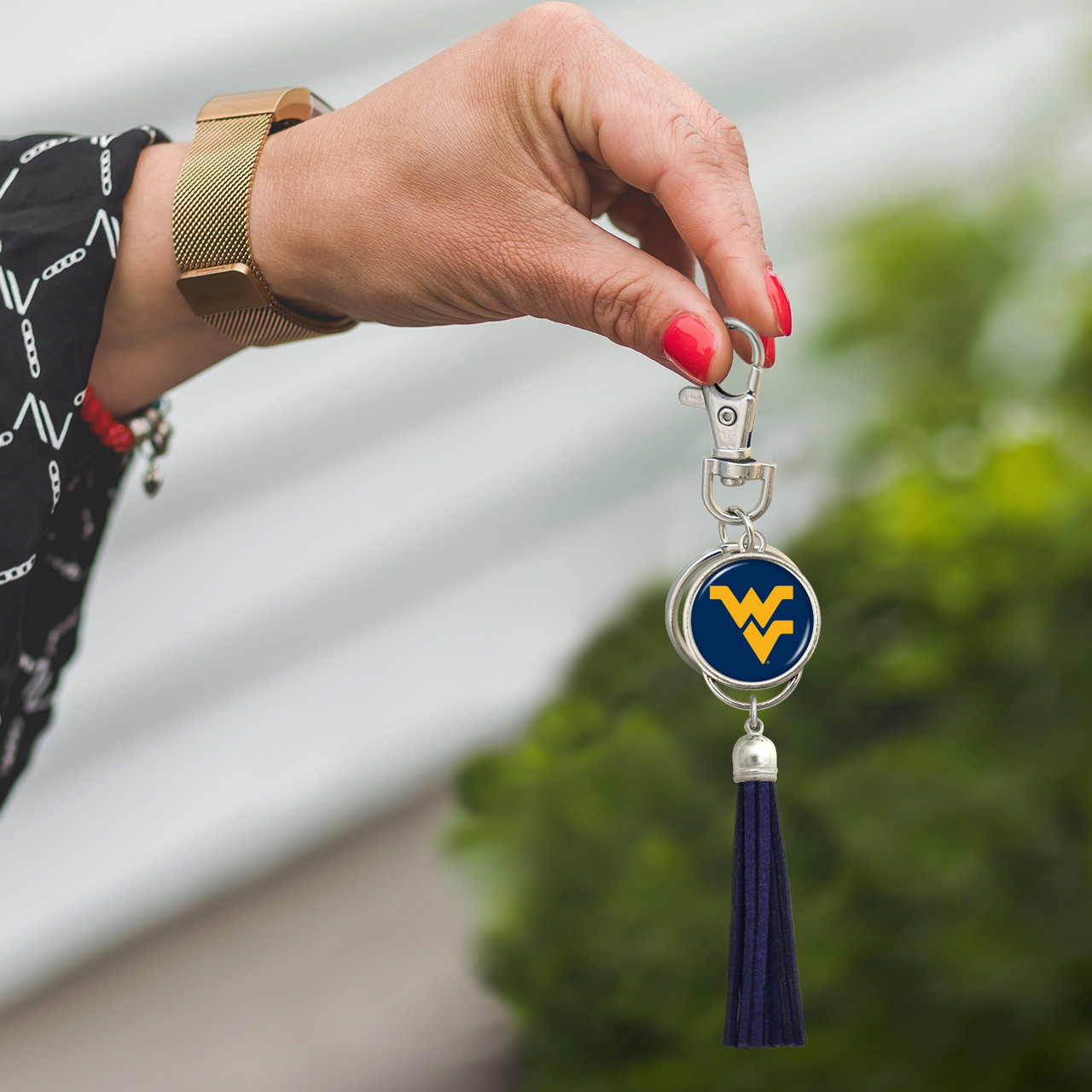 West Virginia Mountaineers Key Chain- Tassel