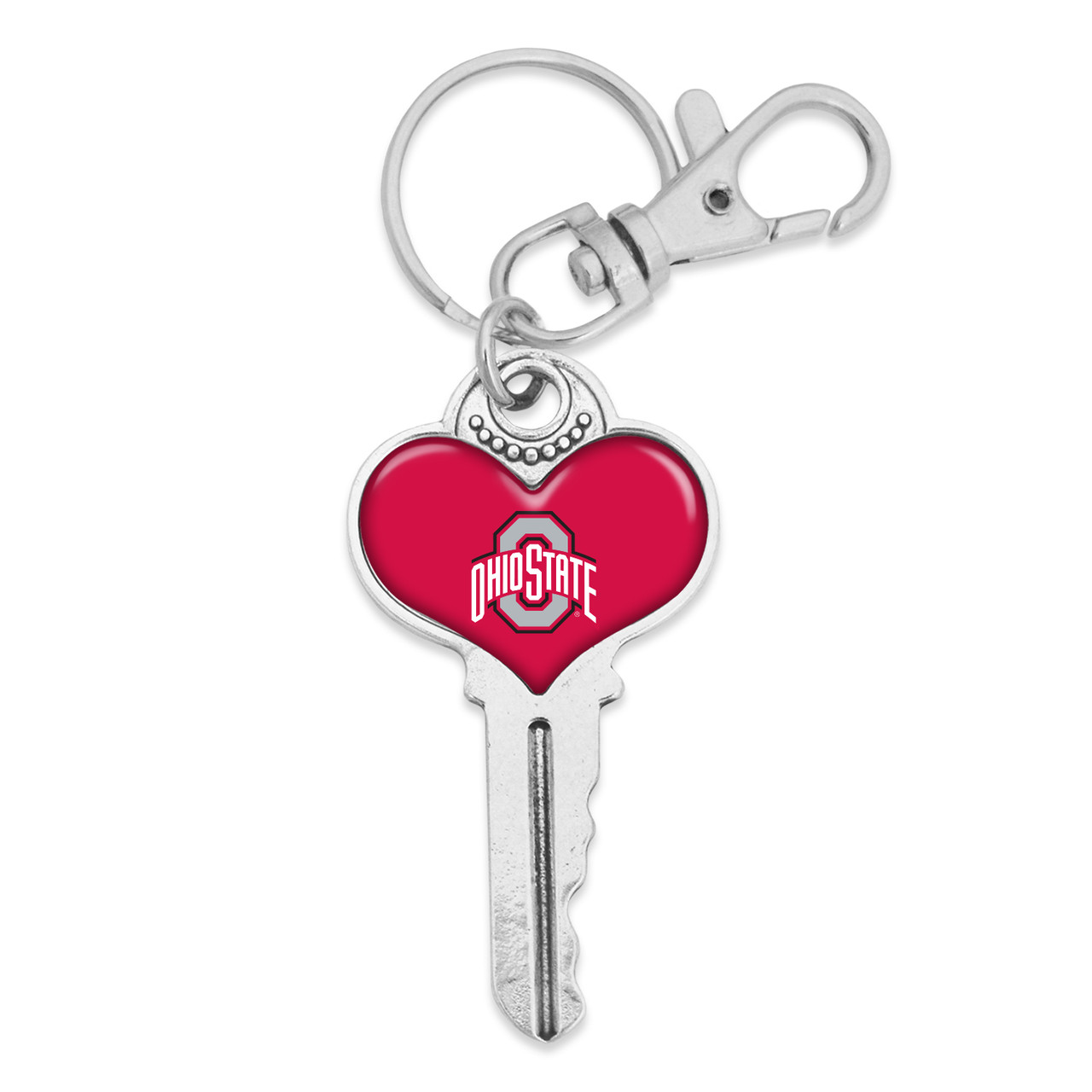 Ohio State Buckeyes Key Chain- Heart