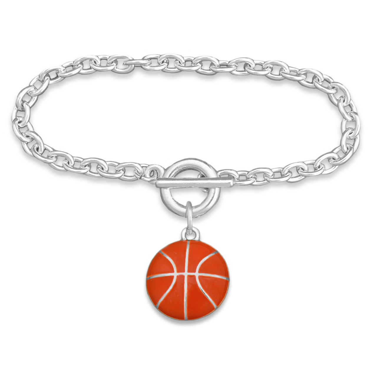 Enamel Basketball Bracelet- Toggle