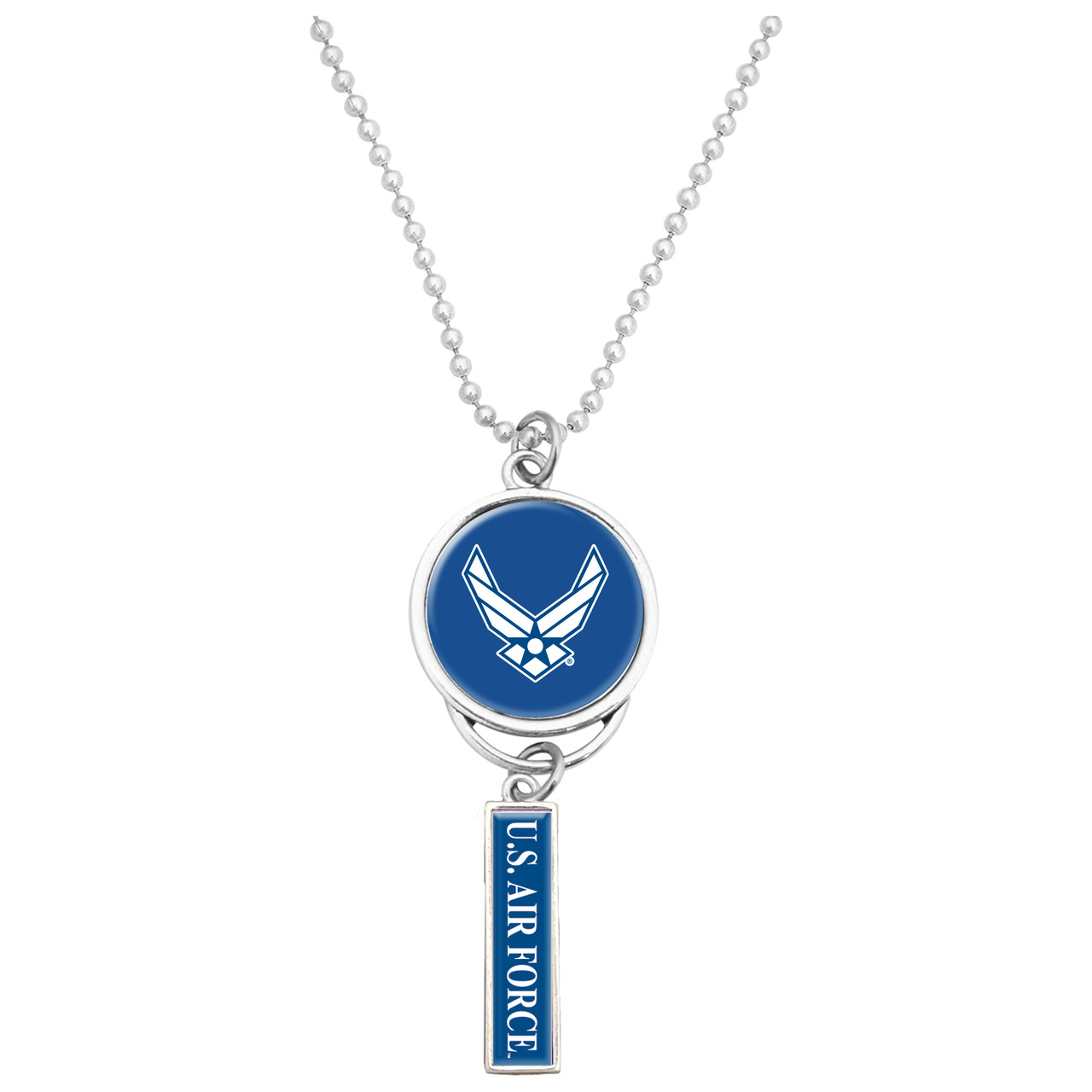U.S. Air Force® Car Charm- U.S.A.F.® Logo with Air Force - Hangs from your vehicle rear view mirror.