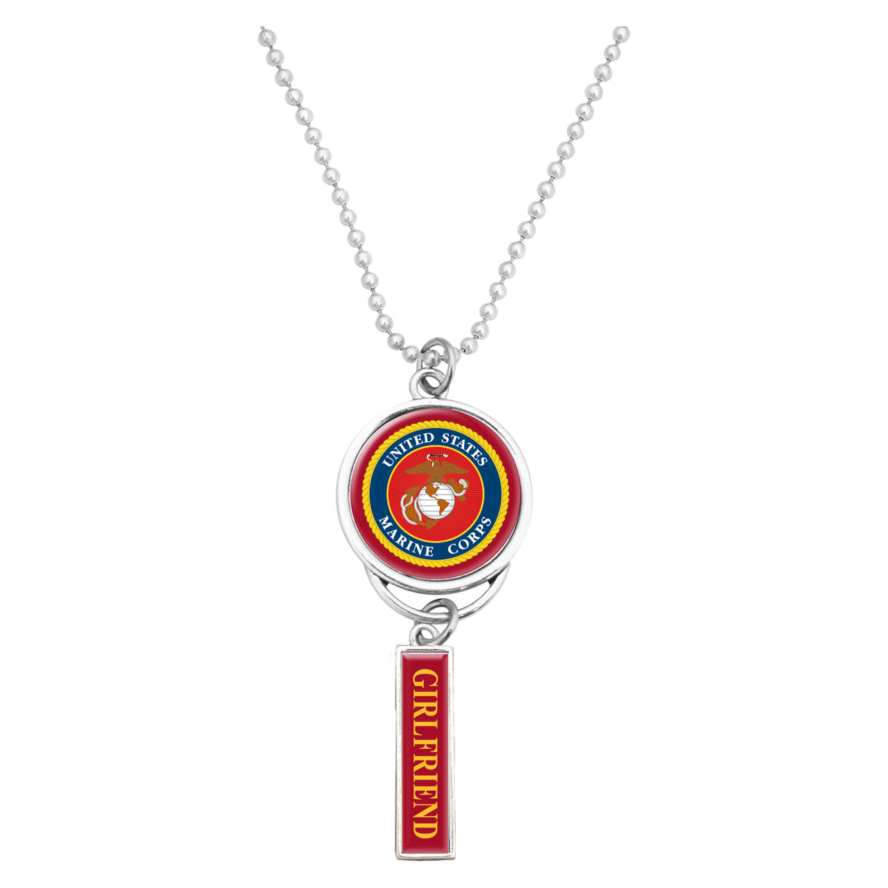 U.S. Marines® Car Charm- U.S.A.F.® Seal with Girlfriend - Hangs from your vehicle rear view mirror.