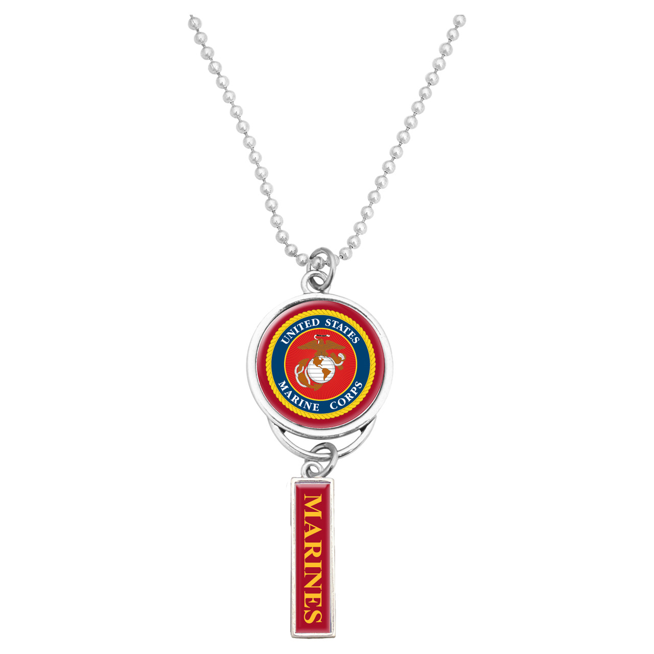 U.S. Marines® Car Charm- U.S.A.F.® Seal with Marines - Hangs from your vehicle rear view mirror.