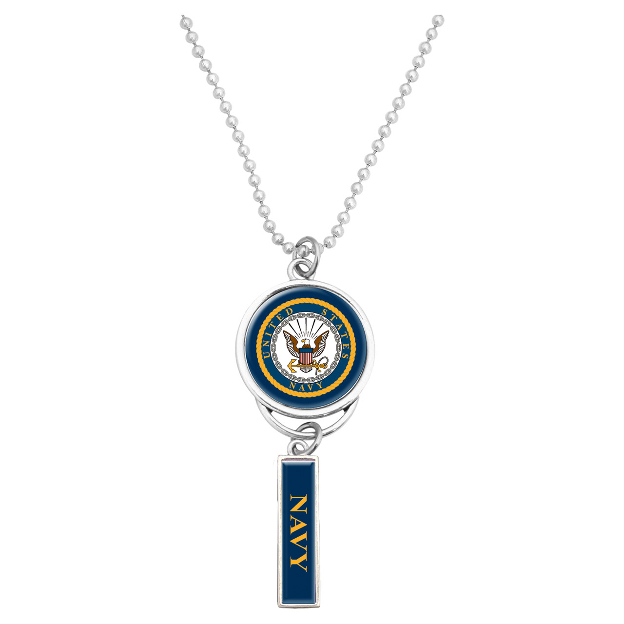 U.S. Navy® Car Charm- U.S.A.F.® Seal with Navy - Hangs from your vehicle rear view mirror.