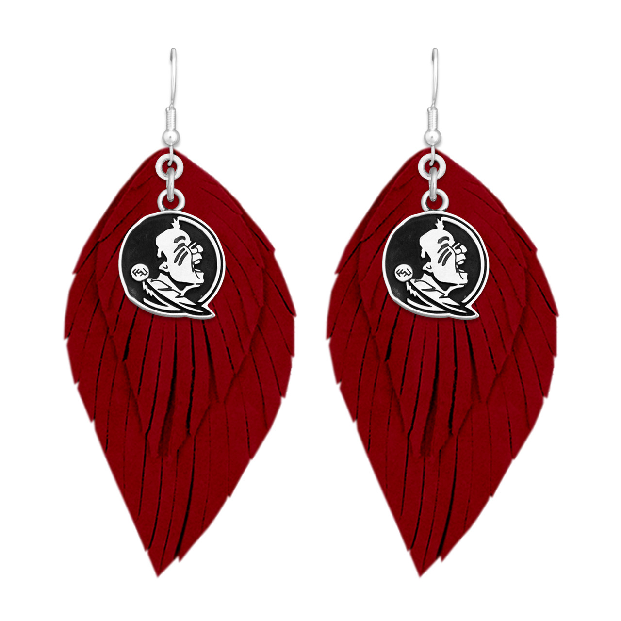 Florida State Seminoles Earrings- Boho with Silver Logo Charm