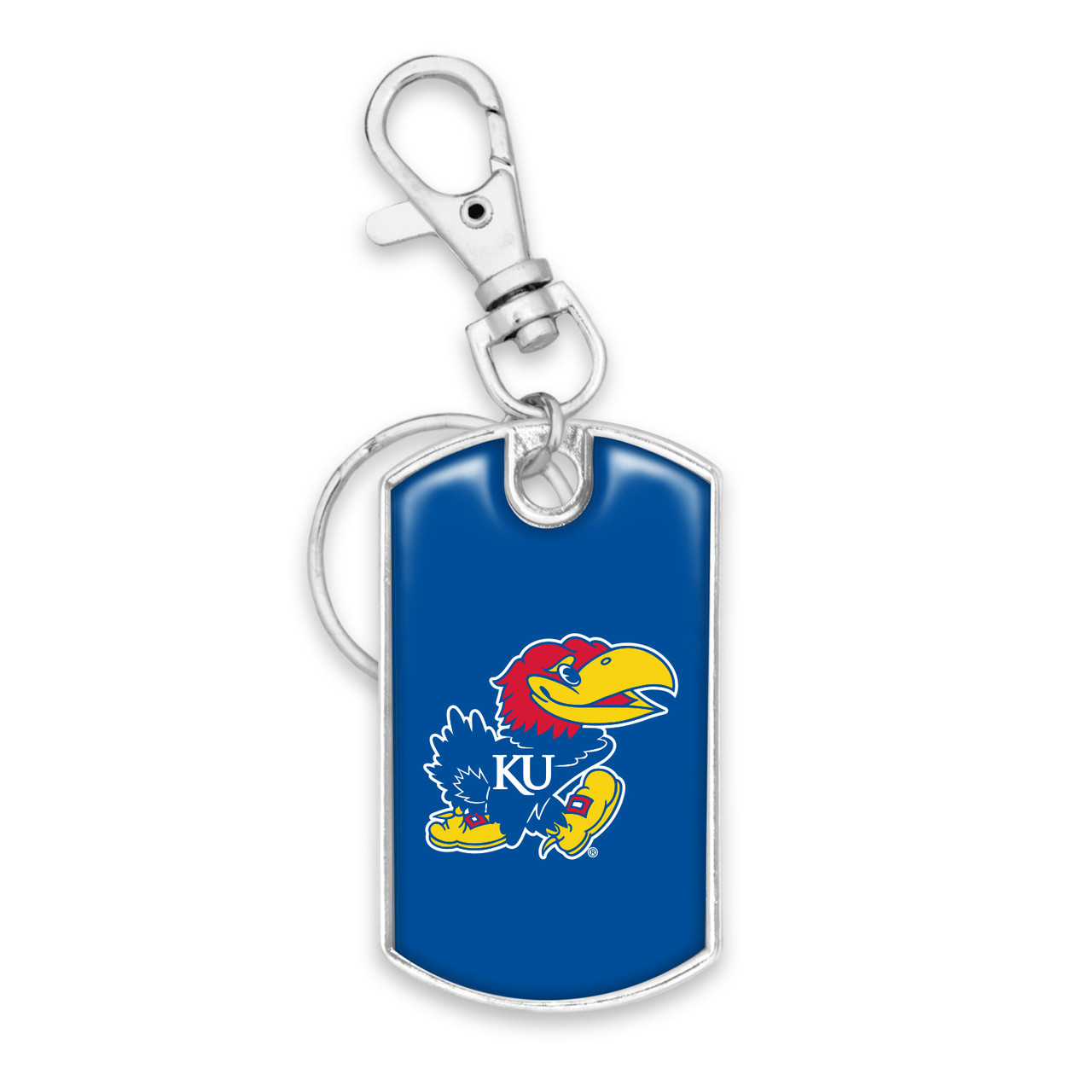 Kansas Jayhawks Key Chain- Dog Tag