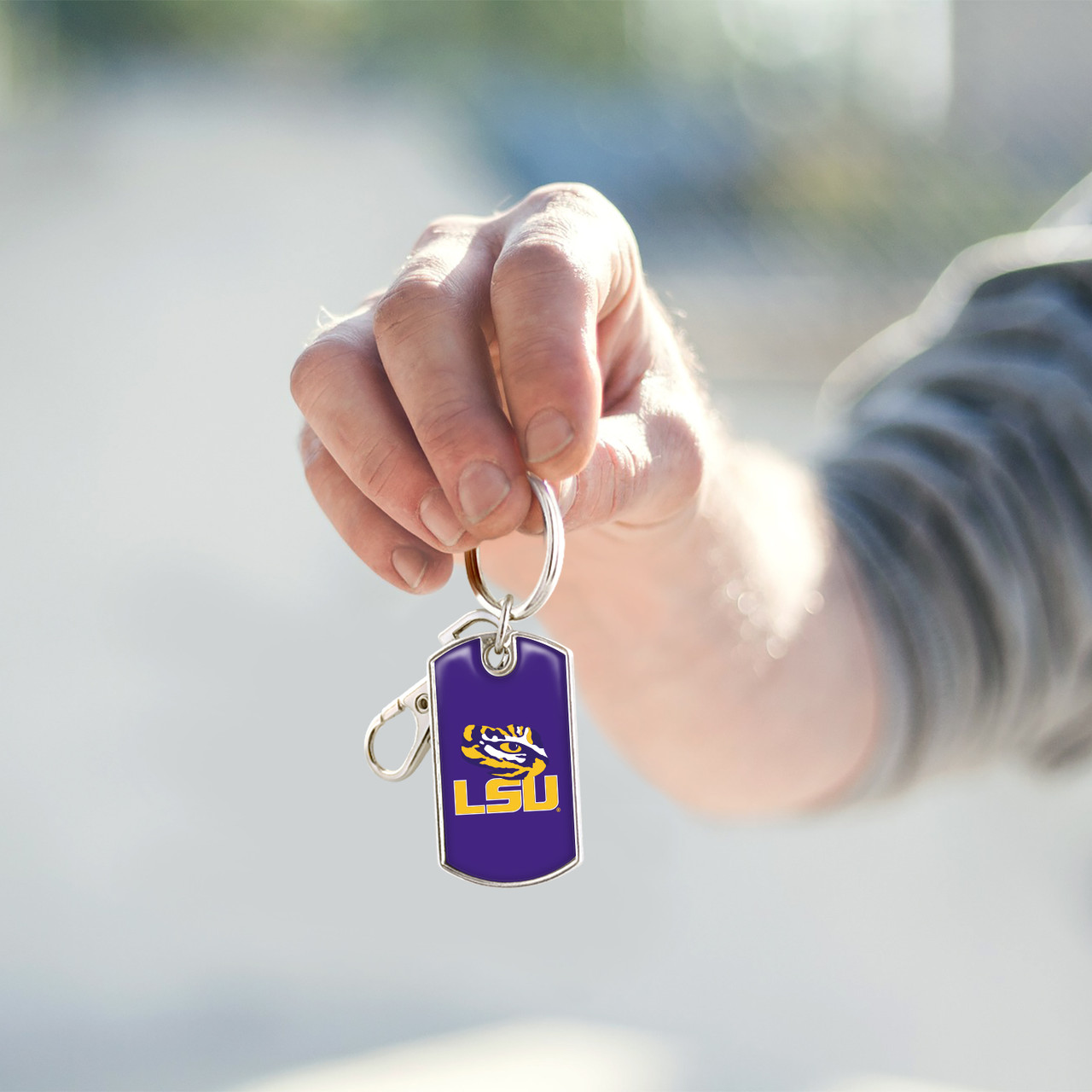 LSU Tigers Key Chain- Dog Tag