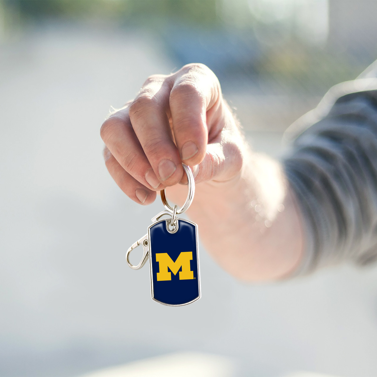 Michigan Wolverines Key Chain- Dog Tag