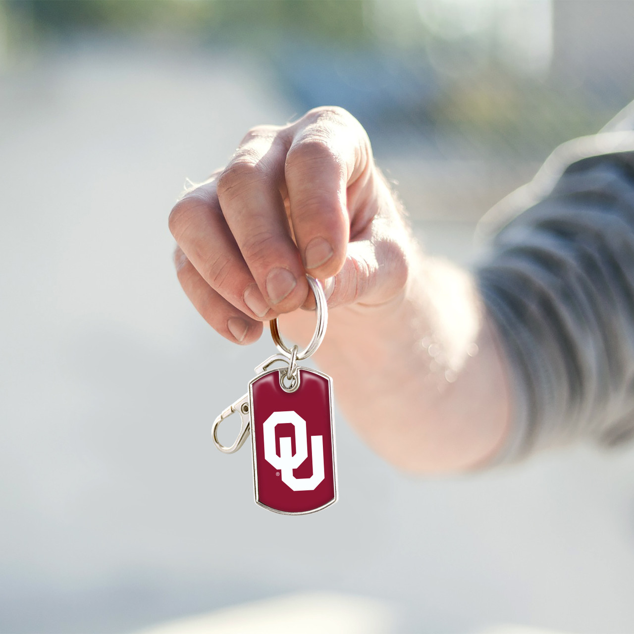 Oklahoma Sooners Key Chain- Dog Tag