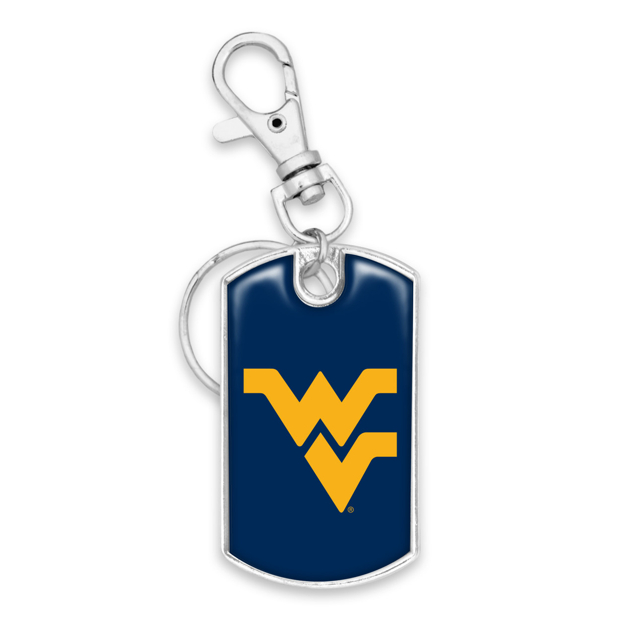 West Virginia Mountaineers Key Chain- Dog Tag