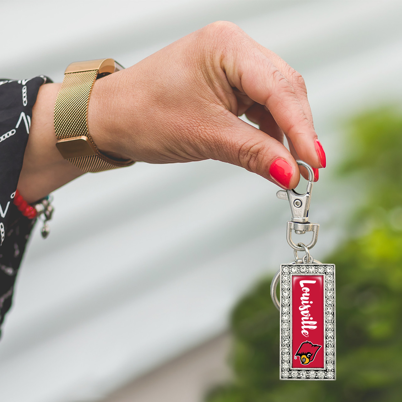 Louisville Cardinals Key Chain- Script Logo