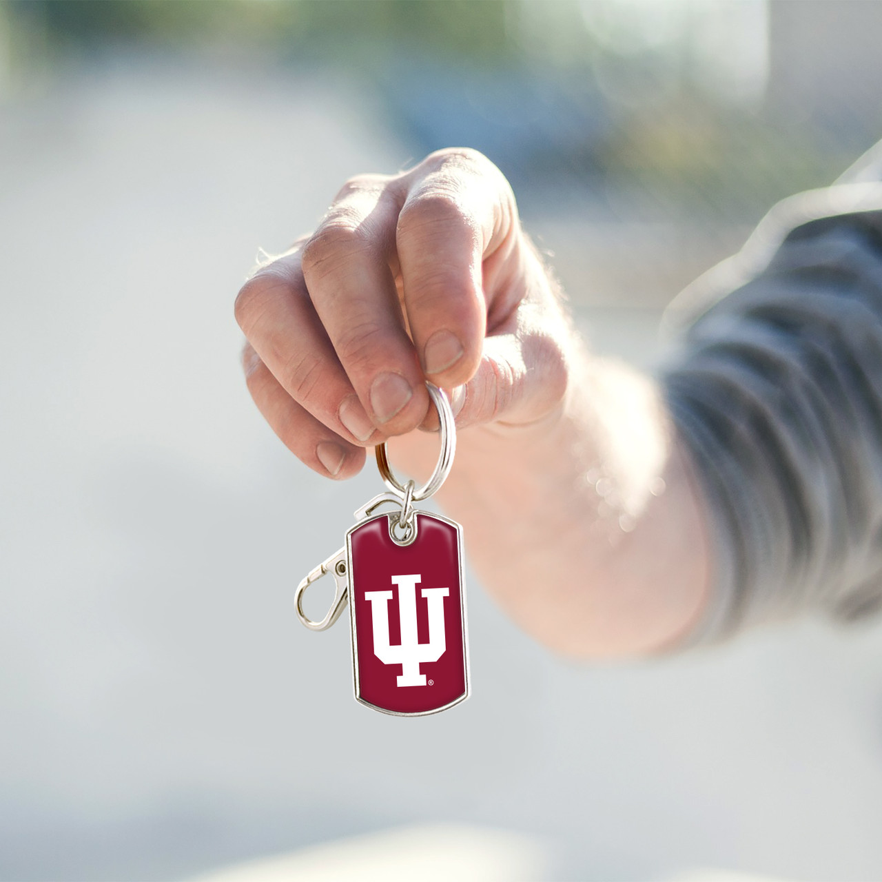 Indiana Hoosiers Key Chain- Dog Tag