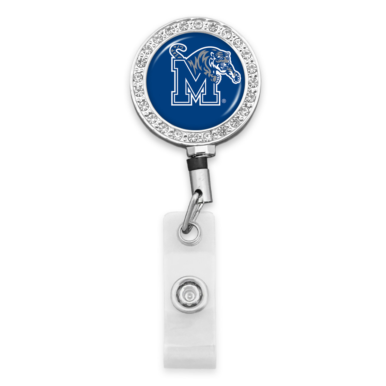 Memphis Tigers Belt Clip Badge Reel- Crystal