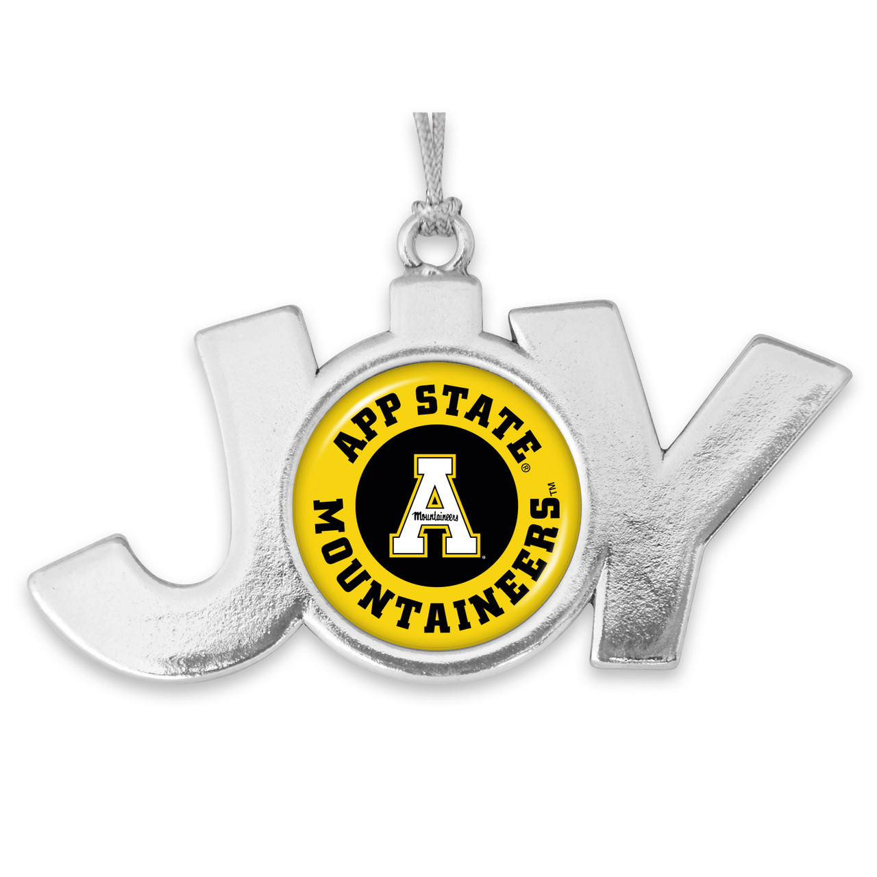 Appalachian State Mountaineers Christmas Ornament- Joy with Circle Team Logo Appalachian State Mountaineers Christmas Ornament- Joy with Circle Team Logo