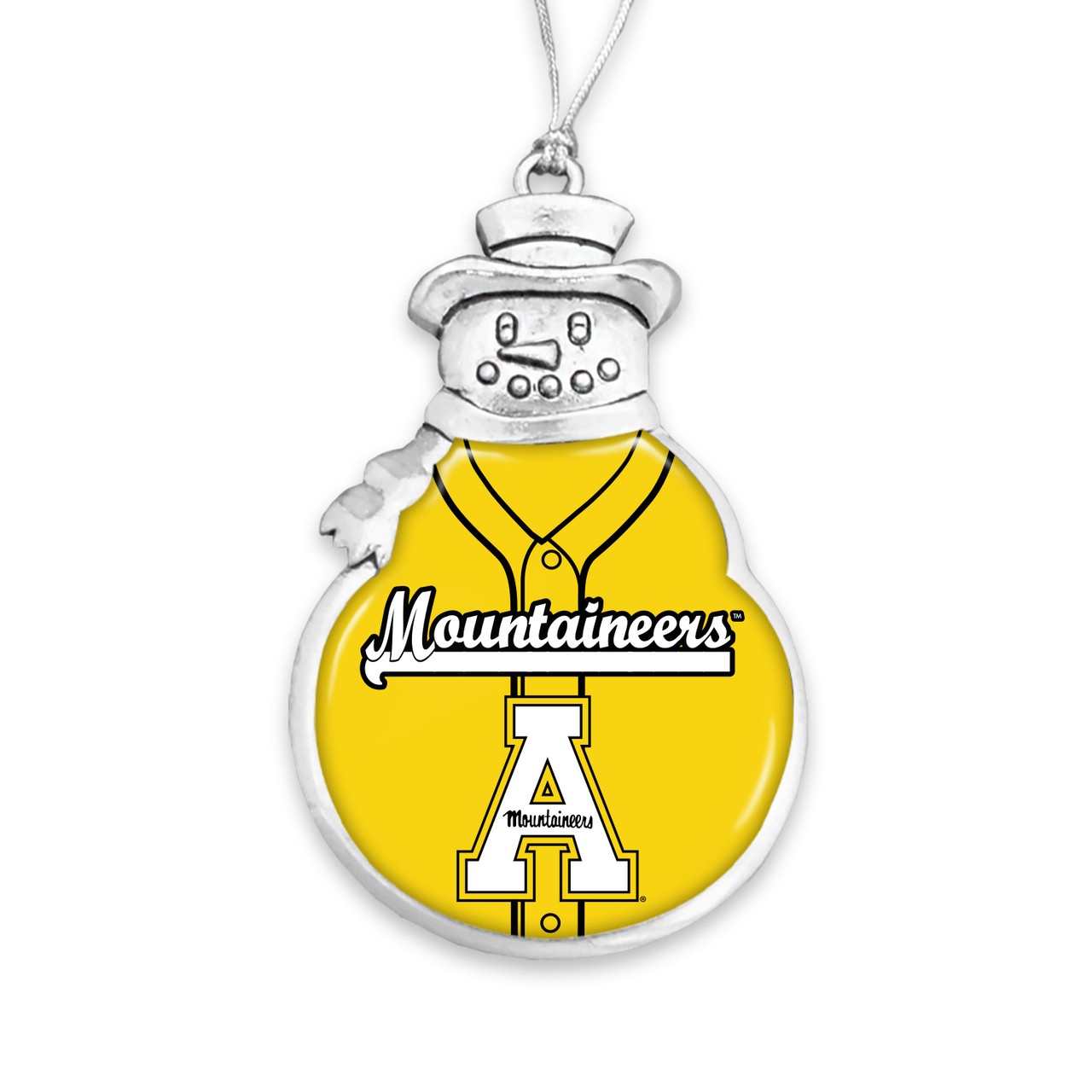 Appalachian State Mountaineers Christmas Ornament- Snowman with Baseball Jersey