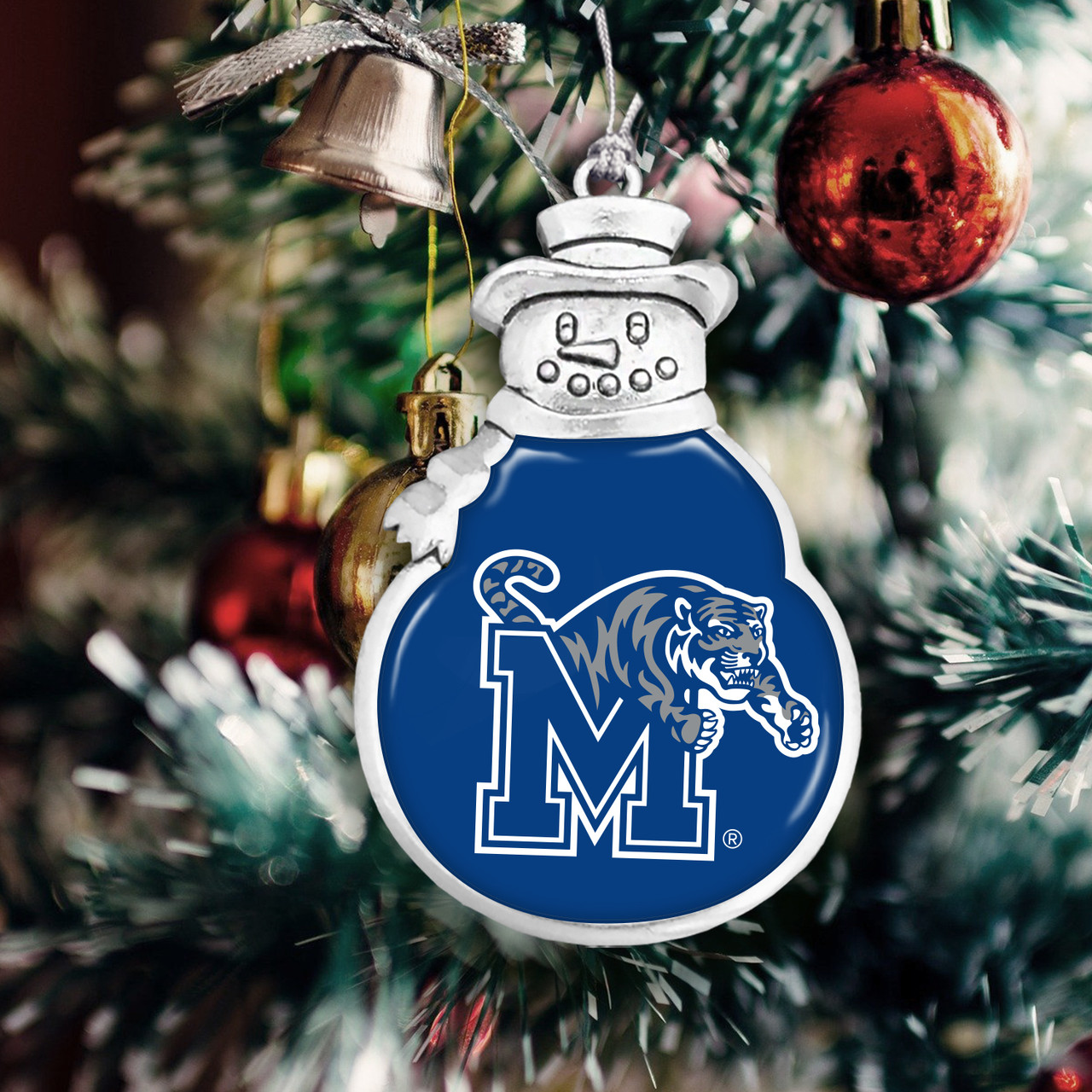 Memphis Tigers Christmas Ornament- Snowman