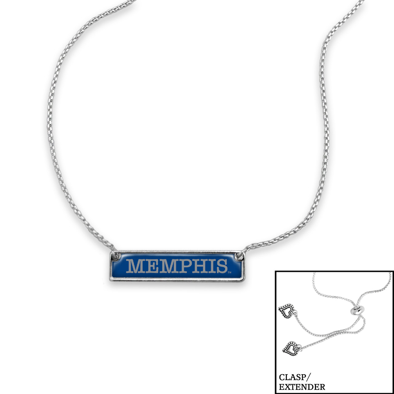 Memphis Tigers Necklace- Nameplate (Adjustable Slider Bead)