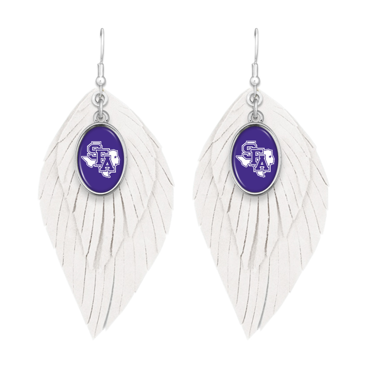 Stephen F. Austin State Lumberjacks Earrings- Boho with Iridescent Logo Charm