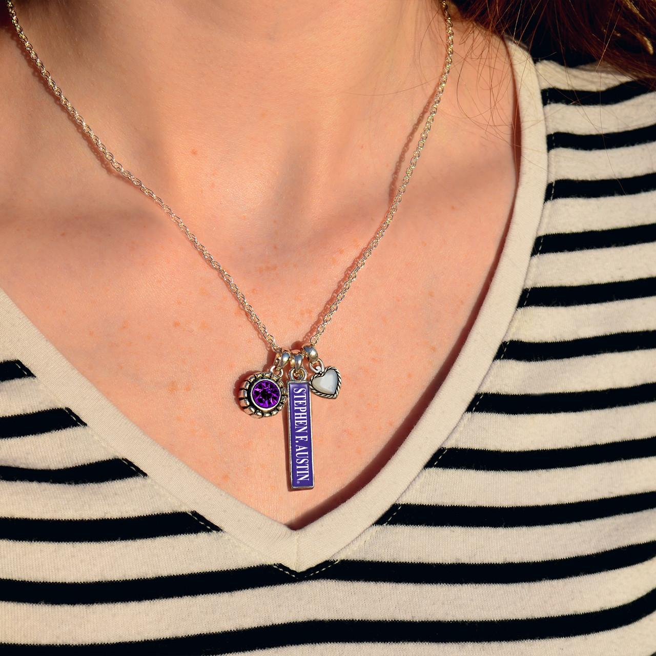 Stephen F. Austin State Lumberjacks Necklace- Triple Charm