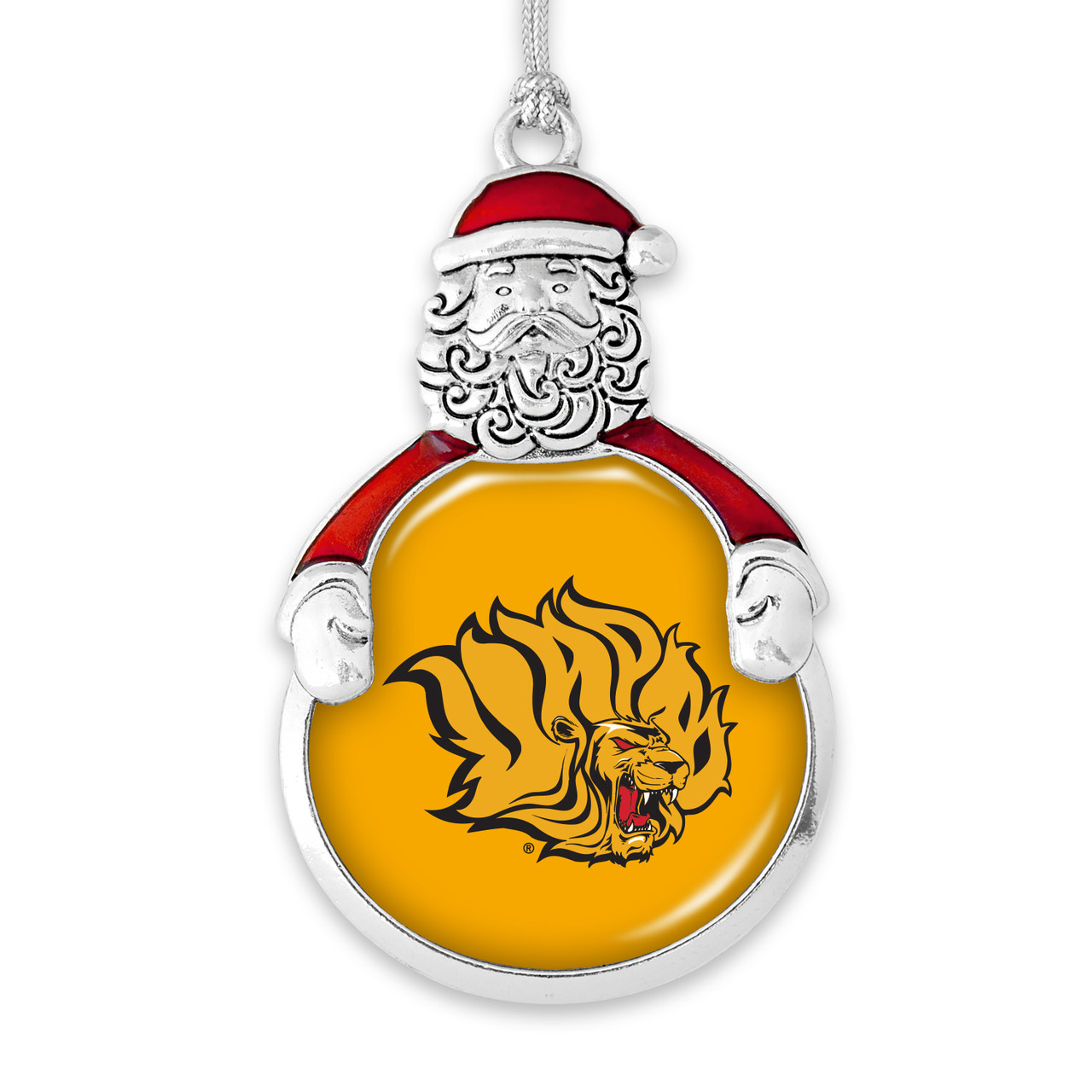 Arkansas Pine Bluff Christmas Ornament- Santa with Team Logo