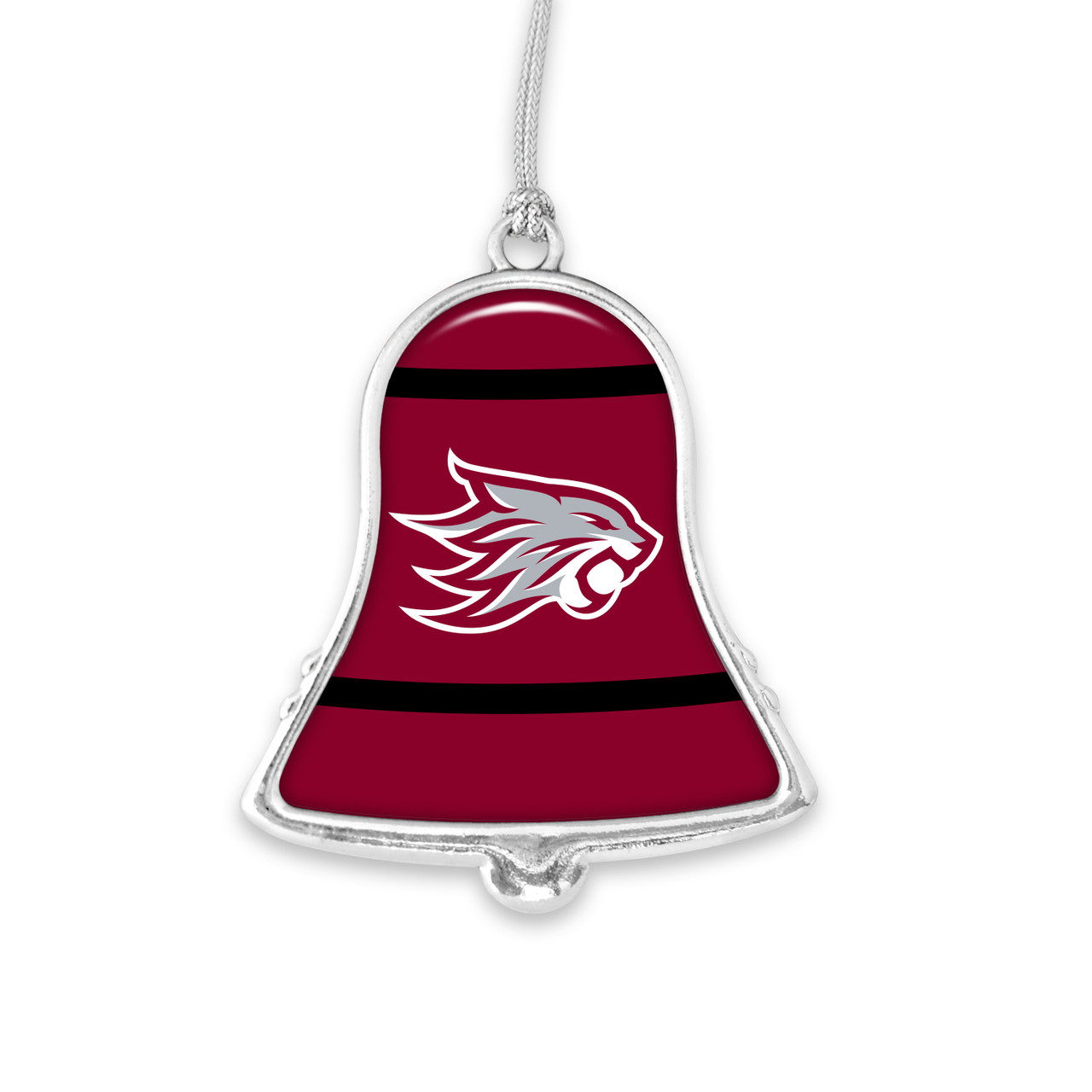 Chico State Wildcats Christmas Ornament- Bell with Team Logo Stripes