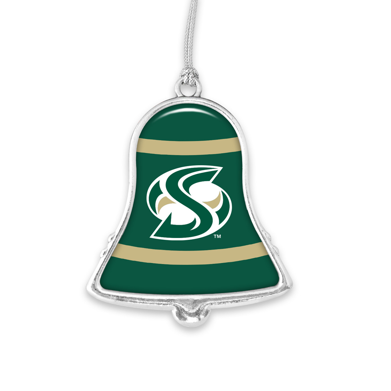 Sacramento State Hornets Christmas Ornament- Bell with Team Logo Stripes