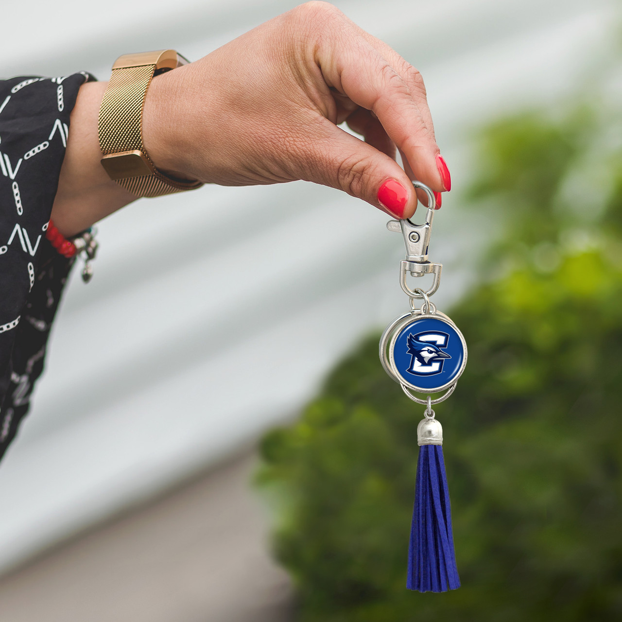 Creighton Bluejays Key Chain- Tassel