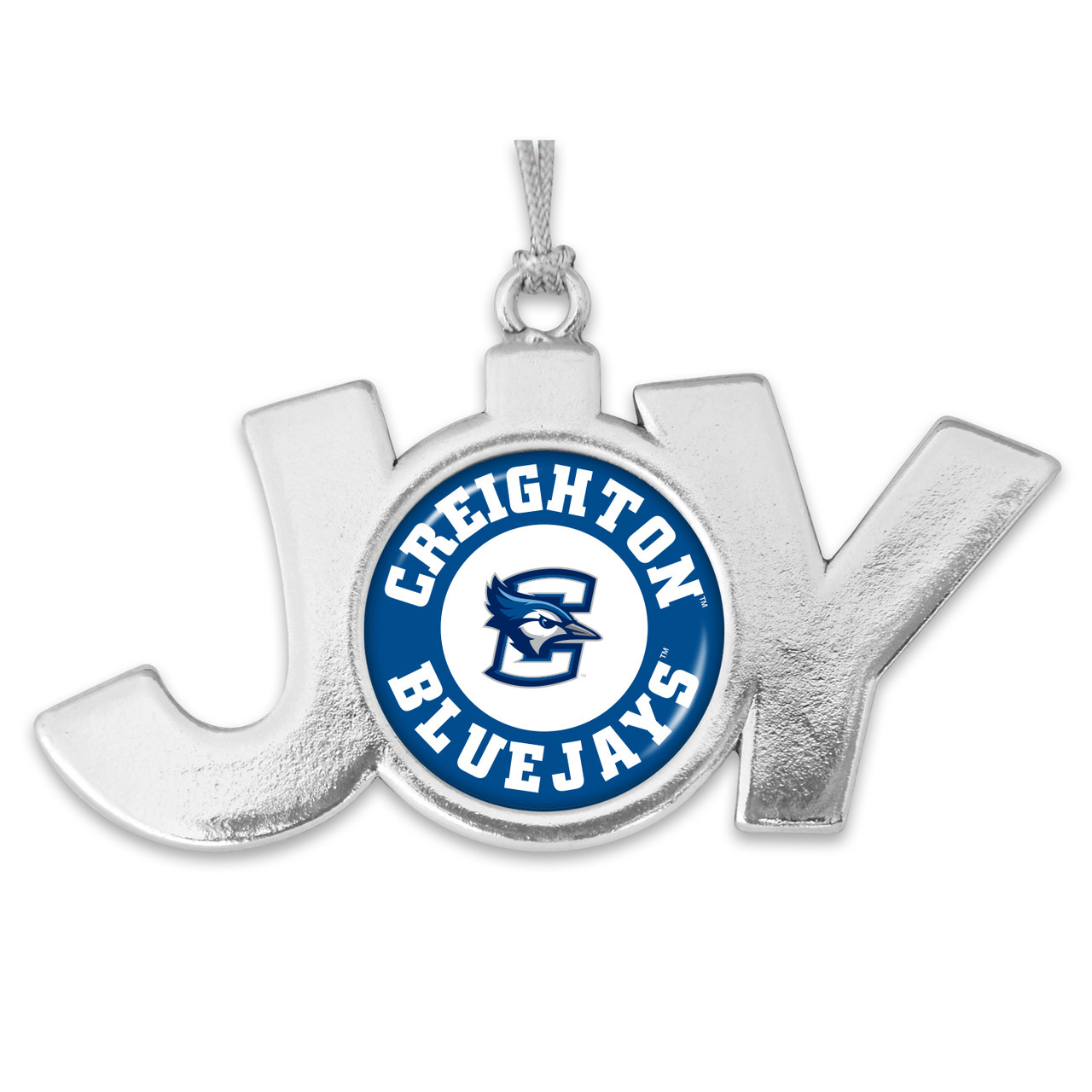 Creighton Bluejays Christmas Ornament- Joy with Circle Team Logo