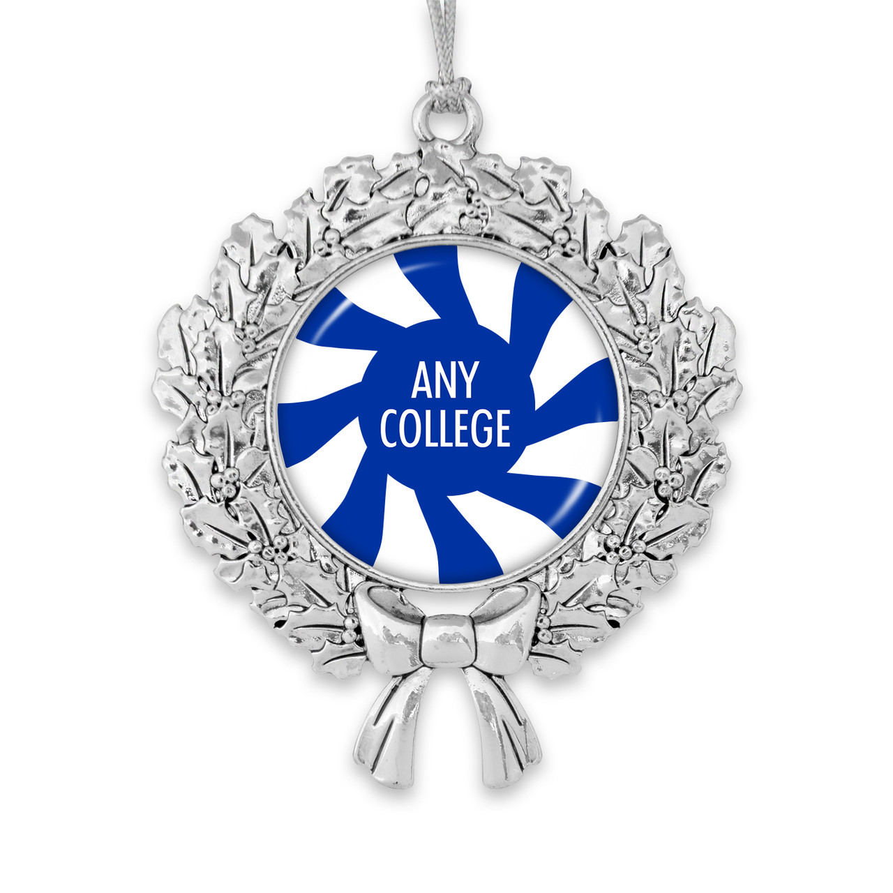 *Choose Your College* Wreath Swirl Christmas Ornament