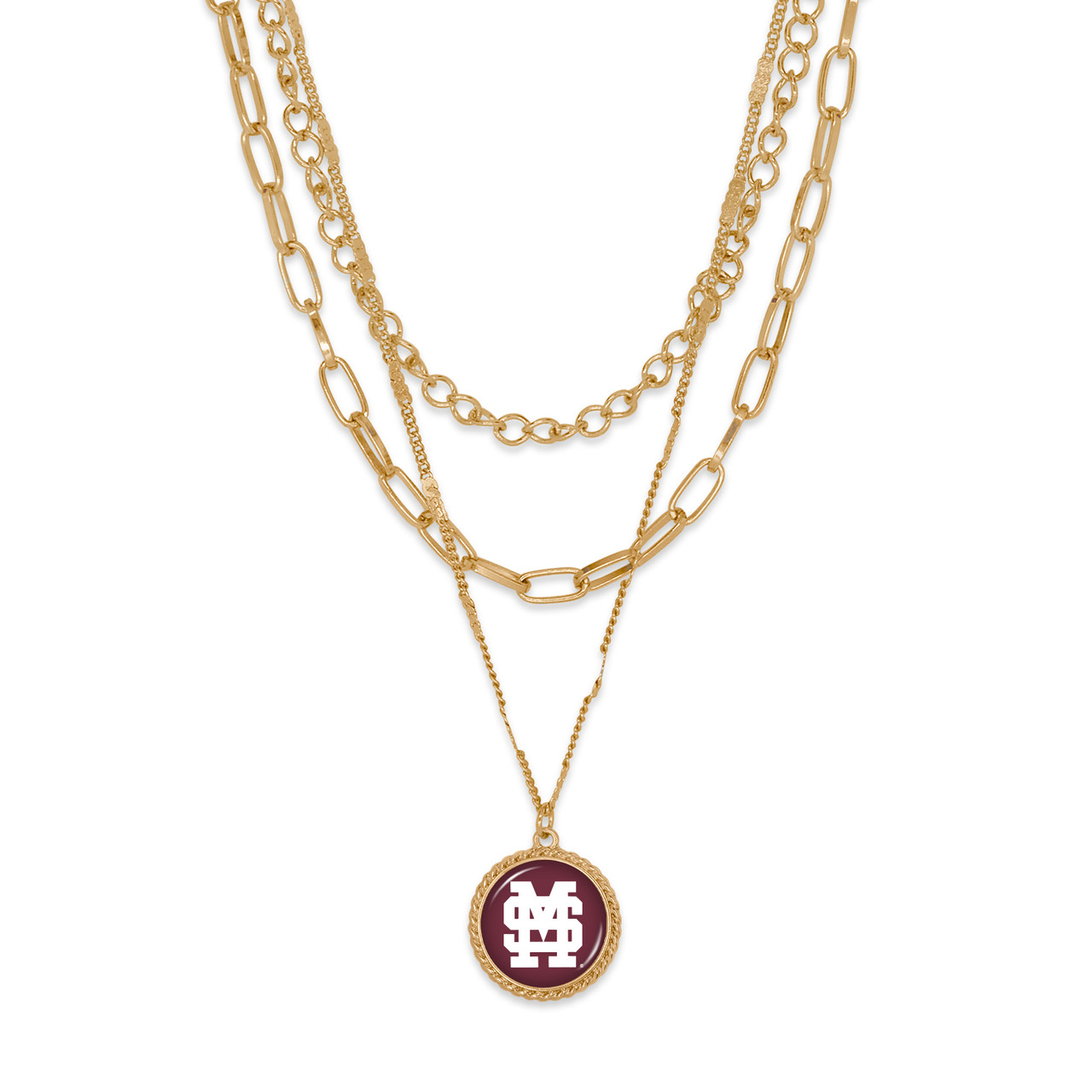 Mississippi State Bulldogs Necklace - Sydney (Baseball Logo)