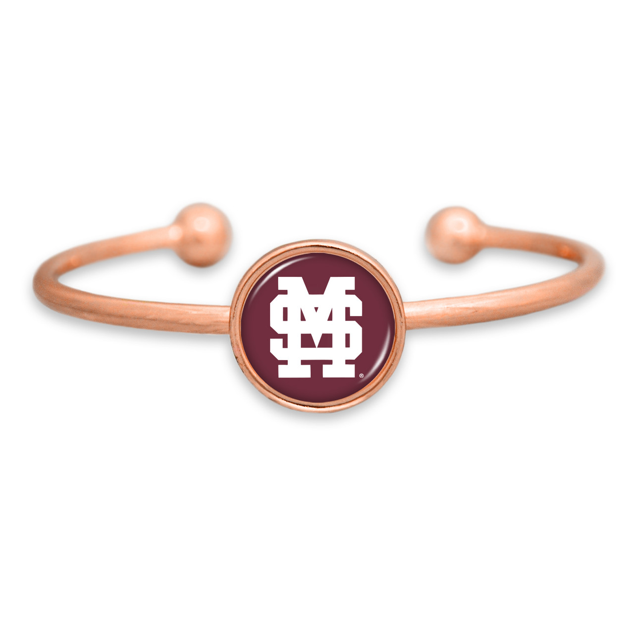 Mississippi State Bulldogs Bracelet- Izzie Rose Gold Cuff (Baseball Logo)