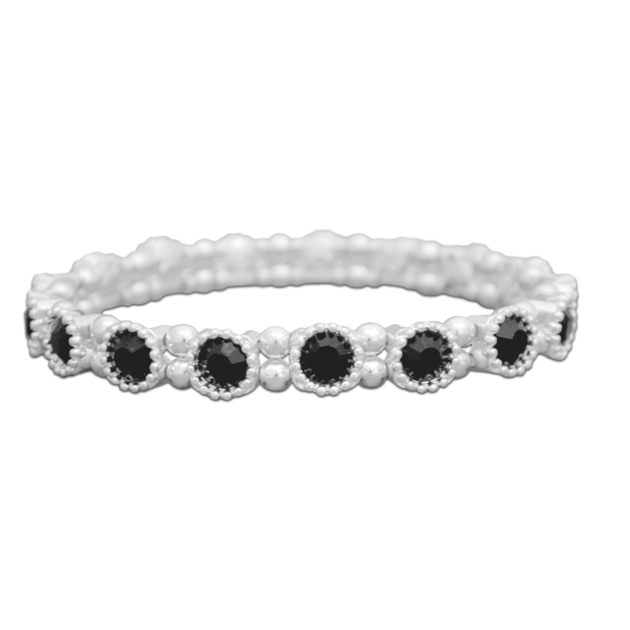 Tennis Stretch Bracelet- Black