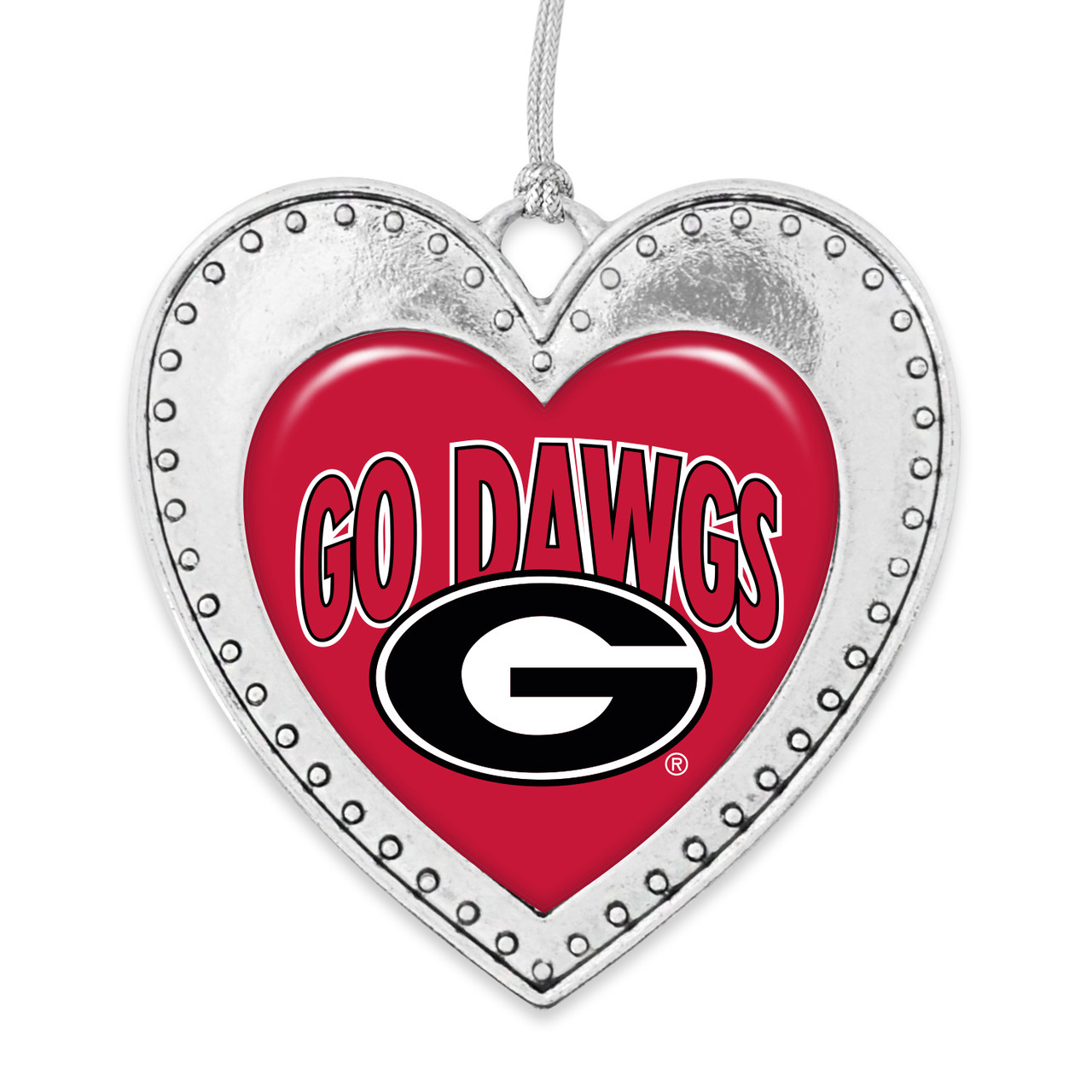 Georgia Bulldogs Christmas Heart Ornament