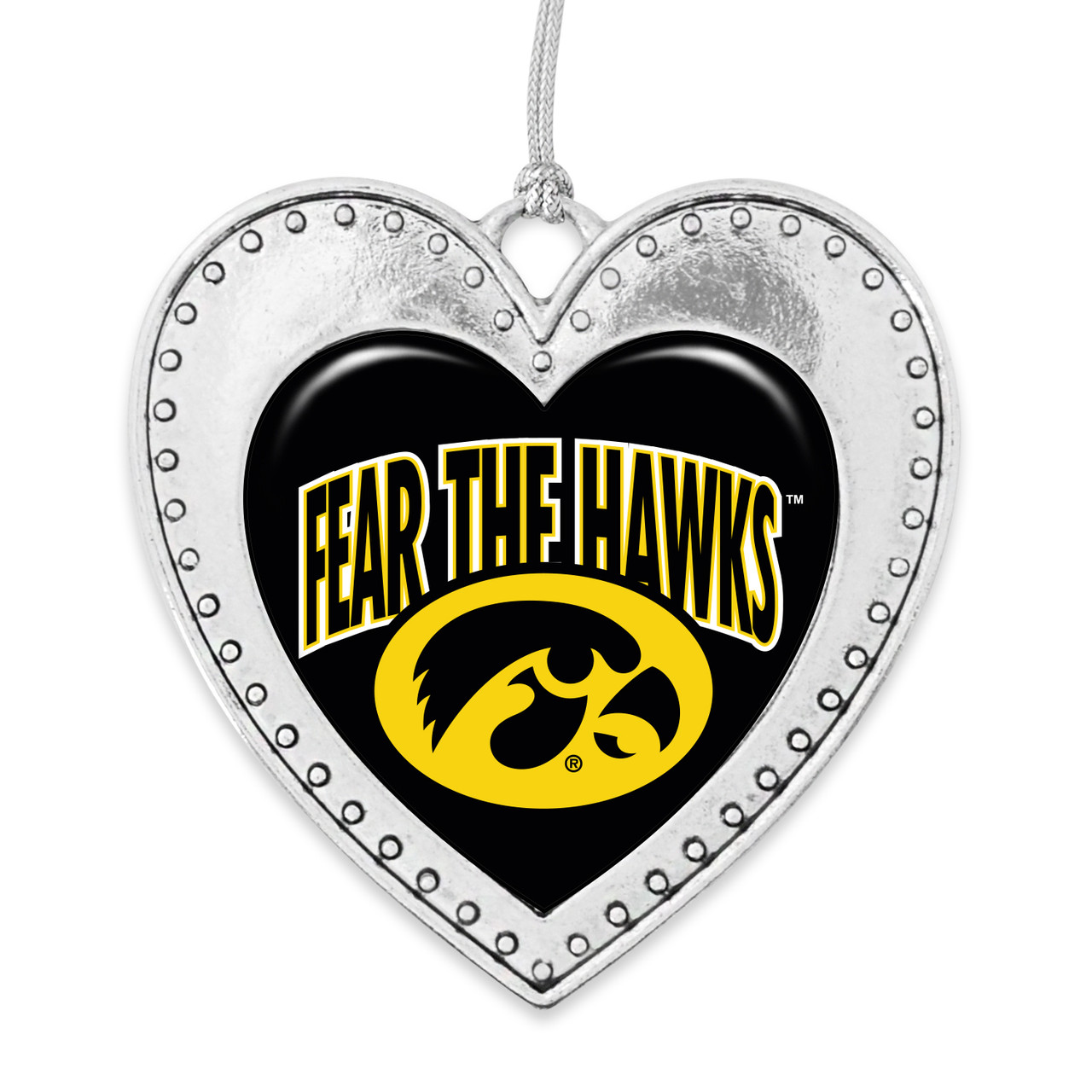 Iowa Hawkeyes Christmas Heart Ornament